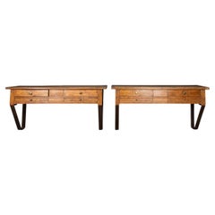 Vintage 20th Century French Walnut Jewellery Makers Benches, c.1920