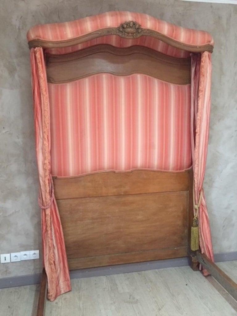 20th Century French Walnut Louis XVI Style Four-Poster Bed For Sale 1