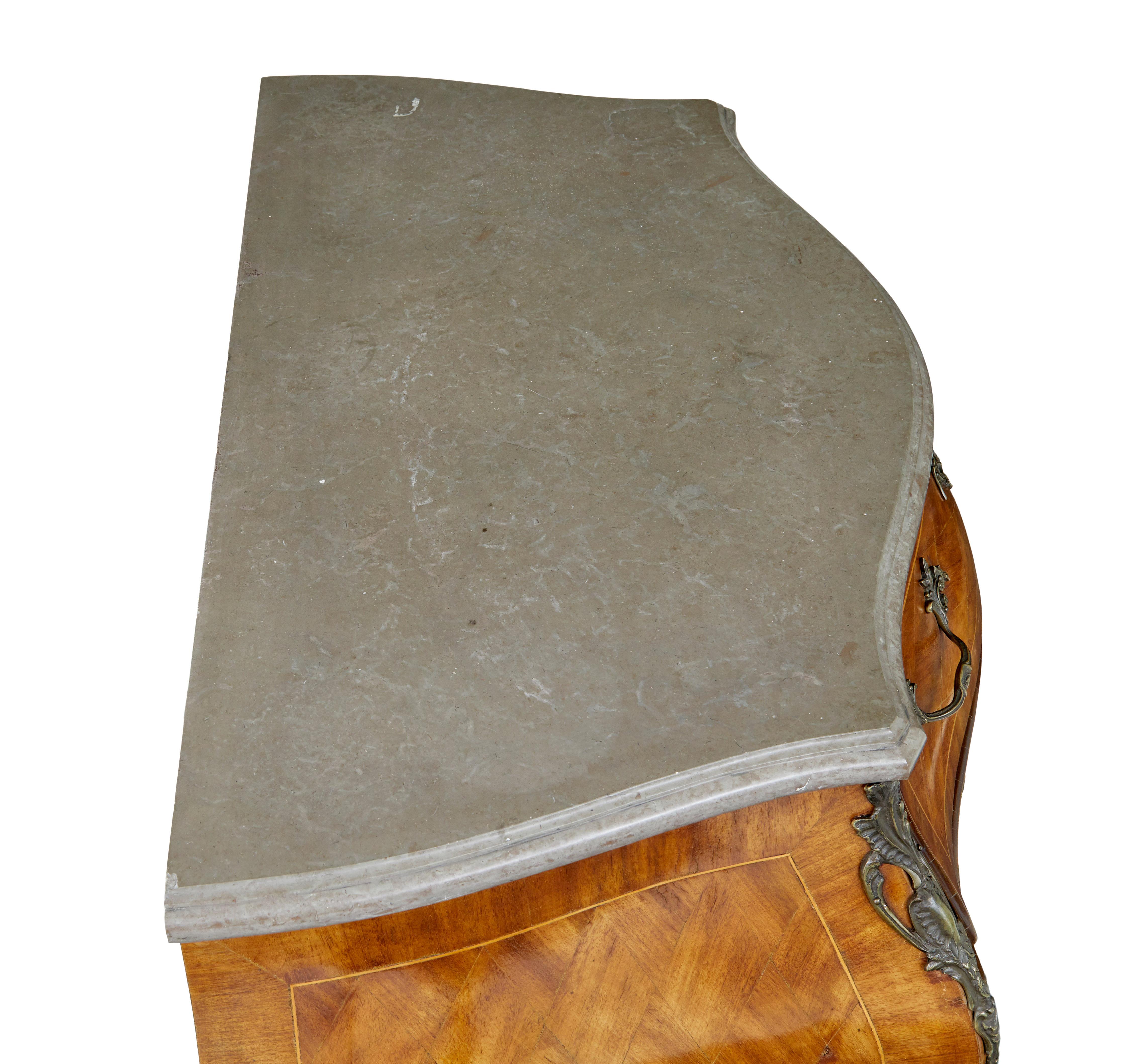 20th Century 20th century French walnut marble-top commode For Sale