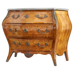 20th century French walnut marble-top commode
