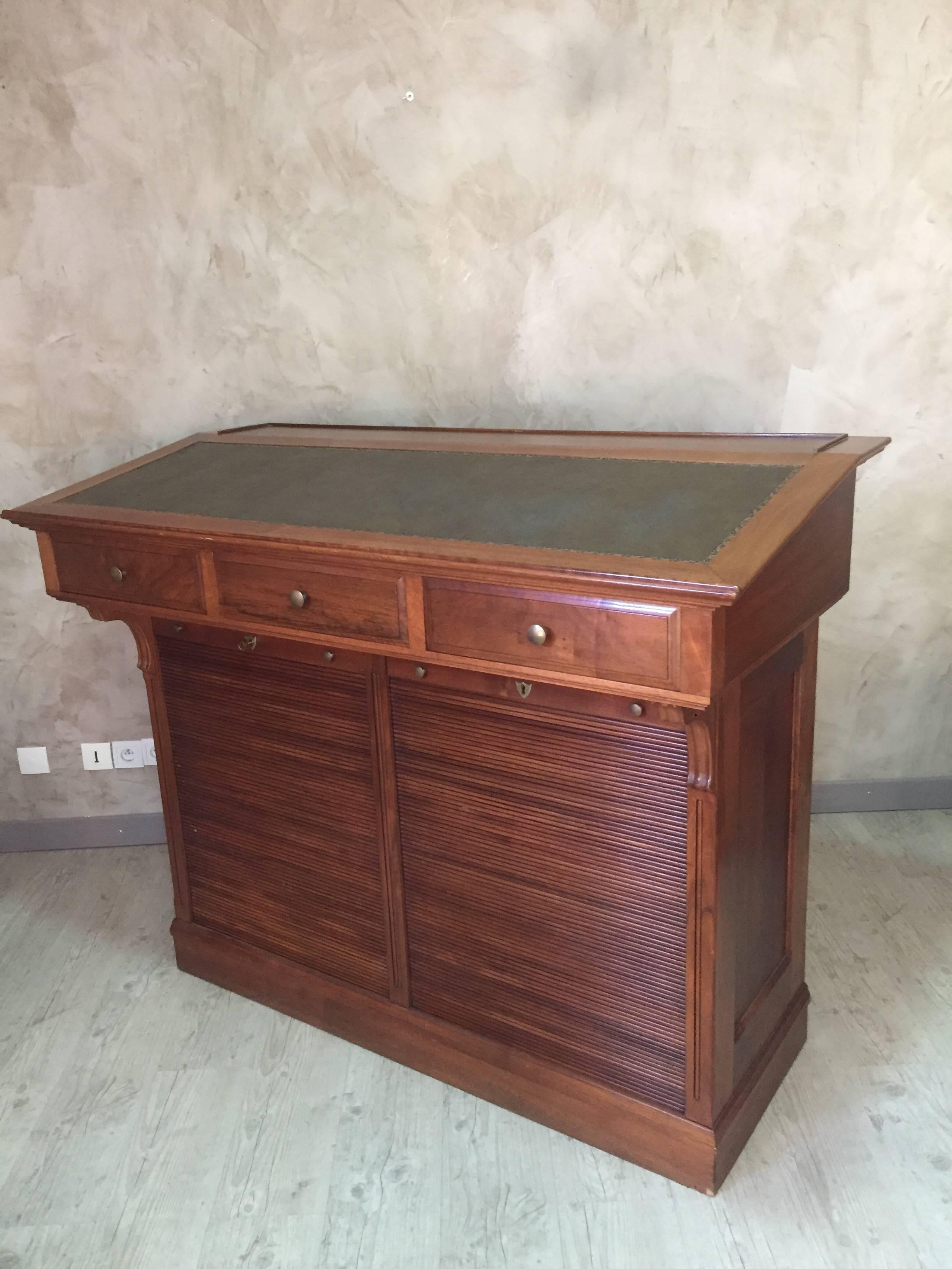 20th Century French Walnut Notary Cabinet, 1920s 2