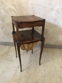 20th Century French Walnut Sewing Table, 1920s