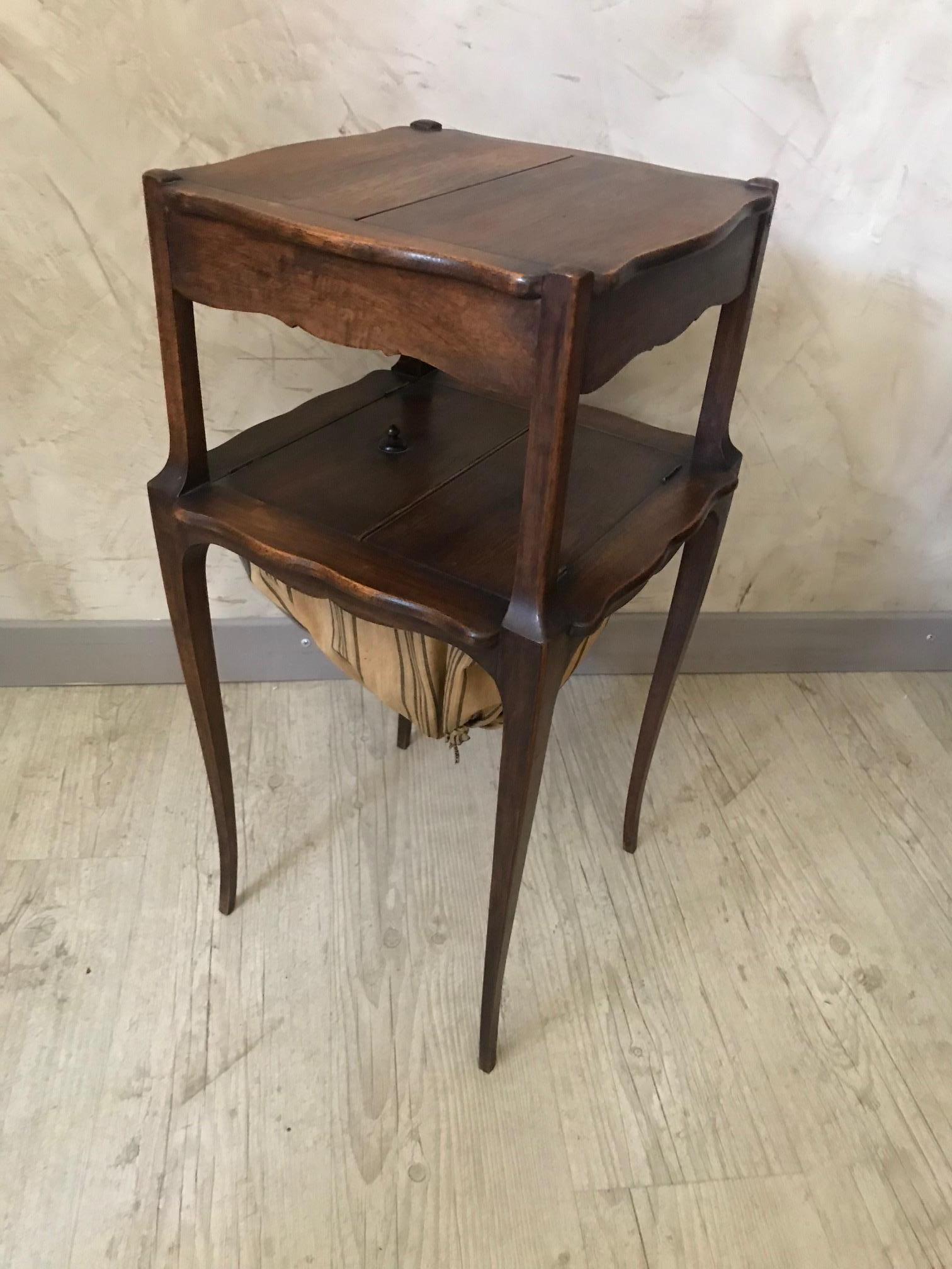 20th Century French Walnut Sewing Table, 1920s 4