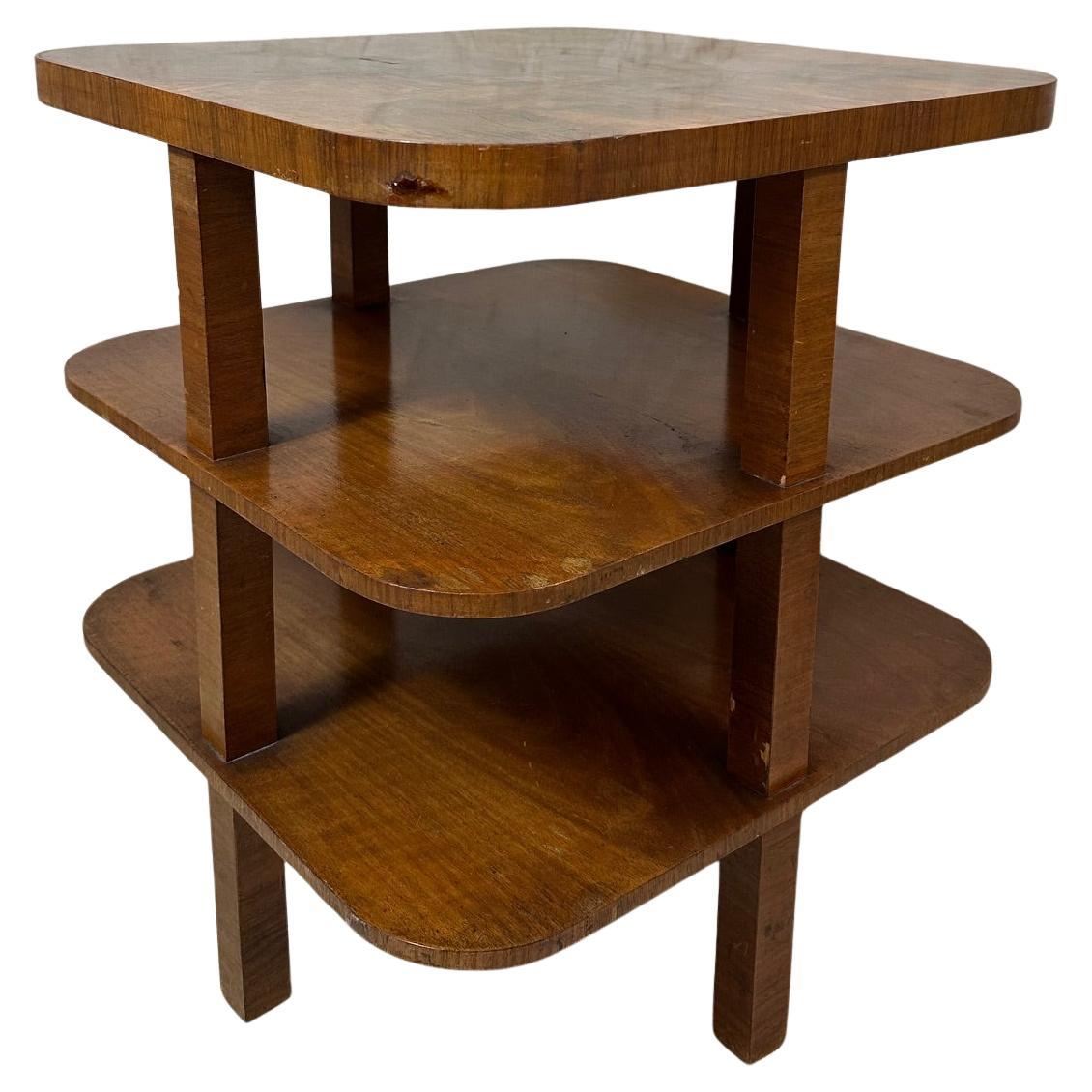 20th century French Walnut Veneer Gueridon Table, 1940s en vente