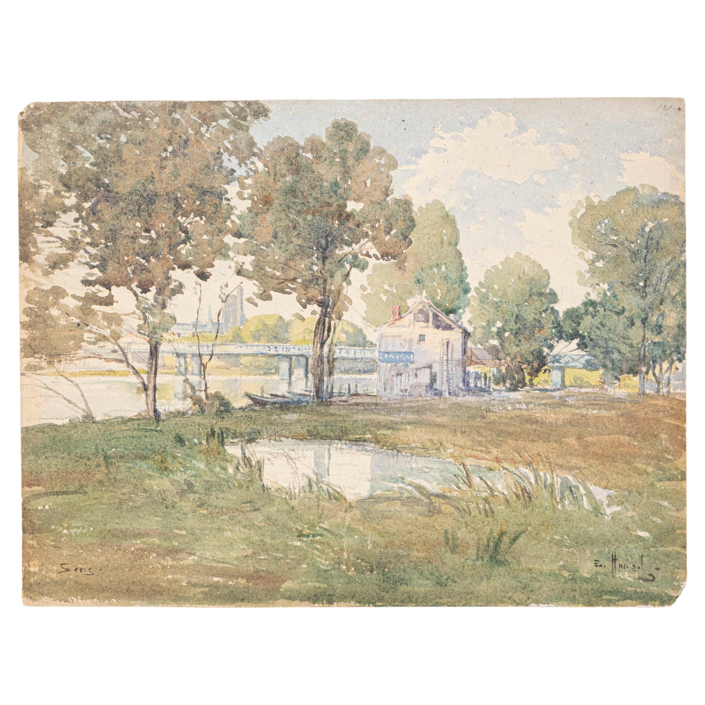 20th Century French Water Color