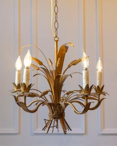 20th-Century French Wheat Sheaf Chandelier, Inspired by Coco Chanel