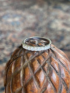 20th Century, French, White Gold Alliance Ring with Nine Diamonds