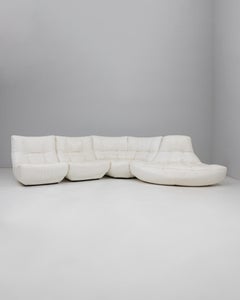 Canapé modulable en cuir blanc du 20e siècle par Chateau d'Ax