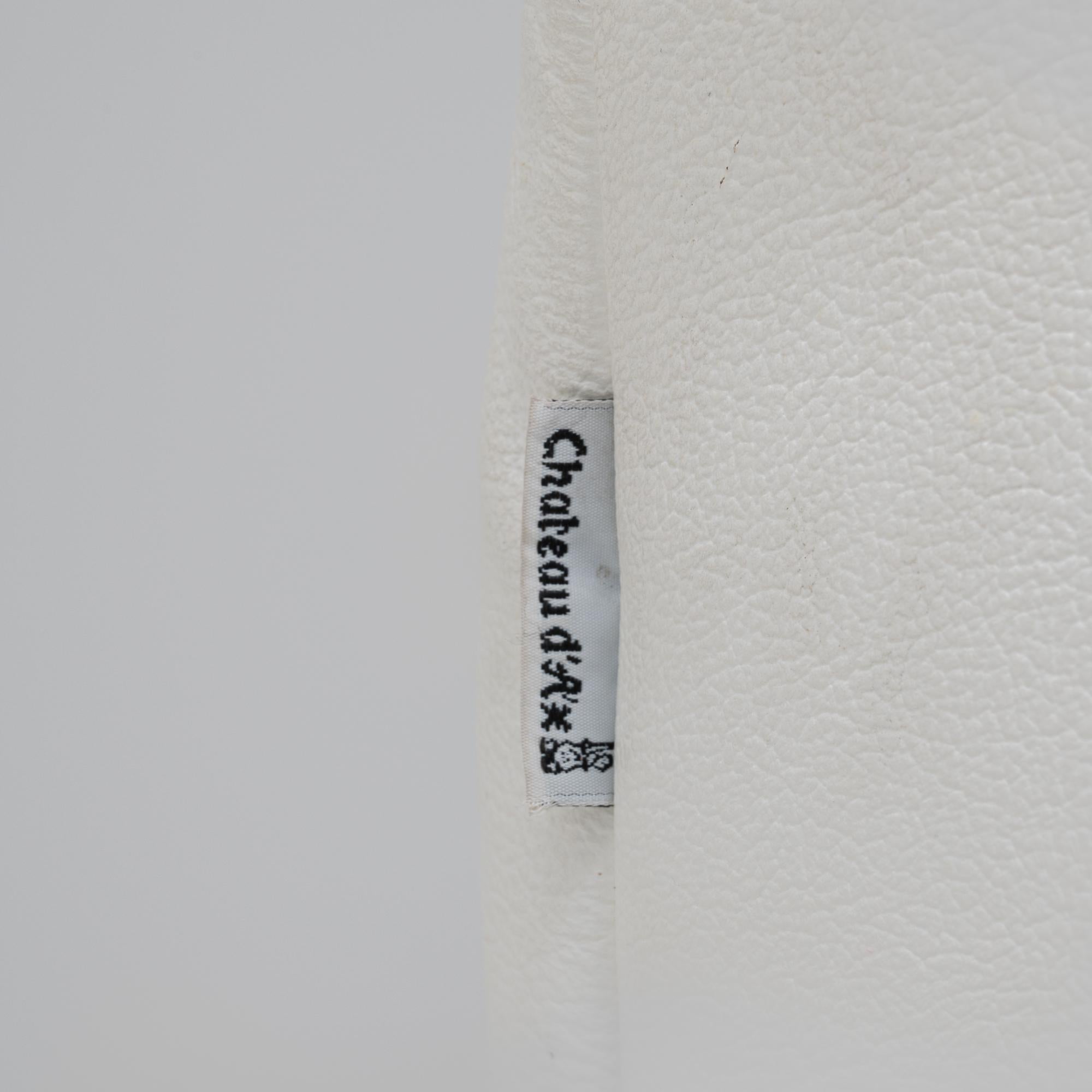 Sofá modular francés de cuero blanco del siglo XX By Chateau D'AX en venta 2