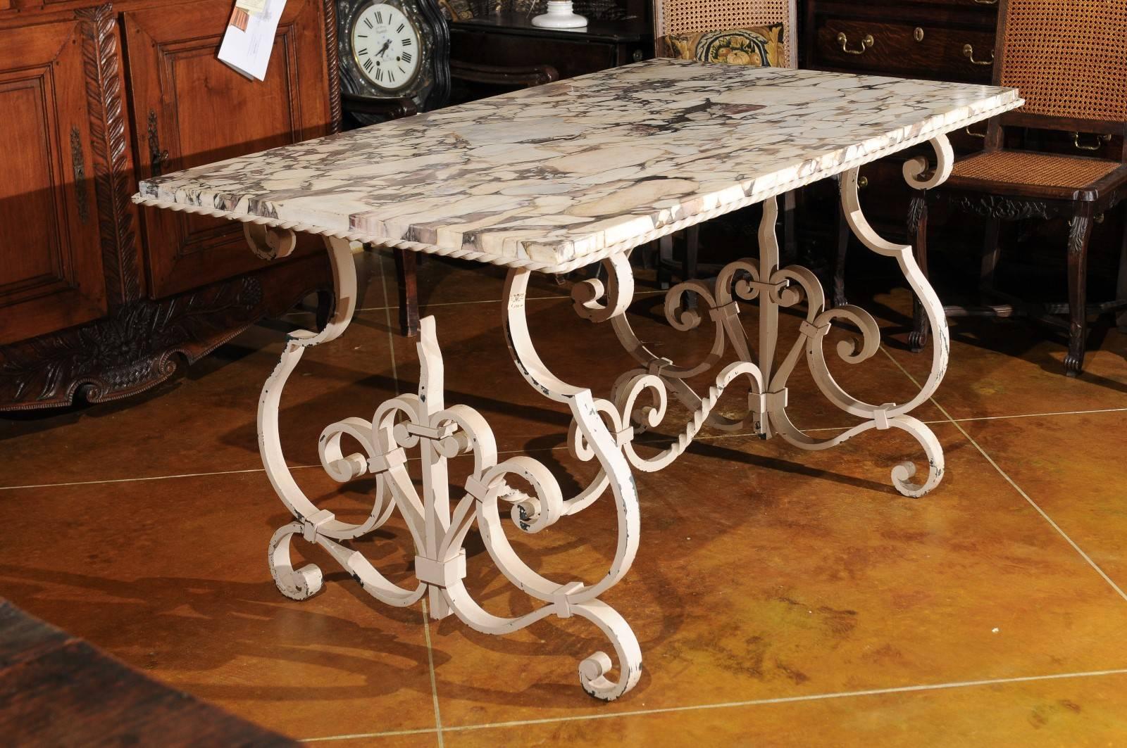 marble topped garden table