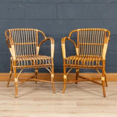 20th Century French Wicker Chairs By Drucker