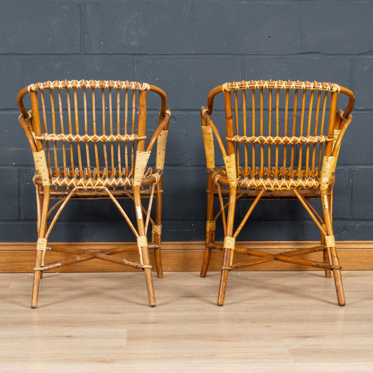 20th Century French Wicker Chairs By Drucker 2