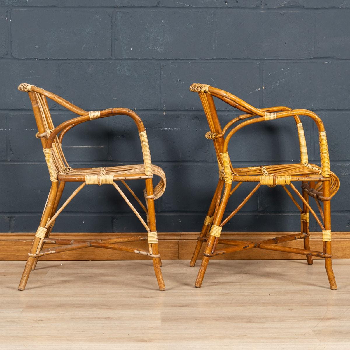 20th Century French Wicker Chairs By Drucker 3
