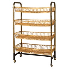 Vintage 20th Century French Wicker Patisserie Trolley, circa 1930