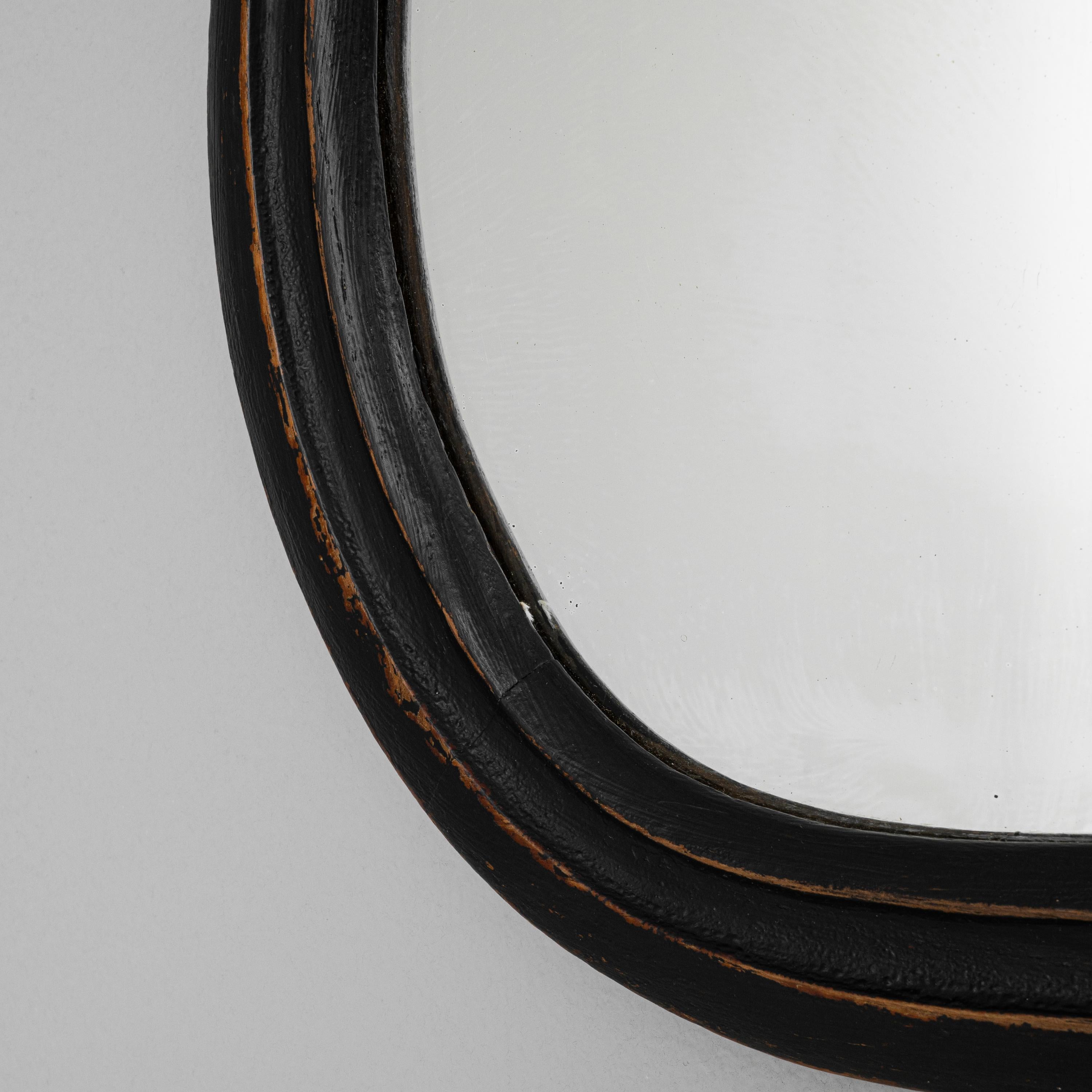 20th Century French Wood Black Patinated Mirror 8