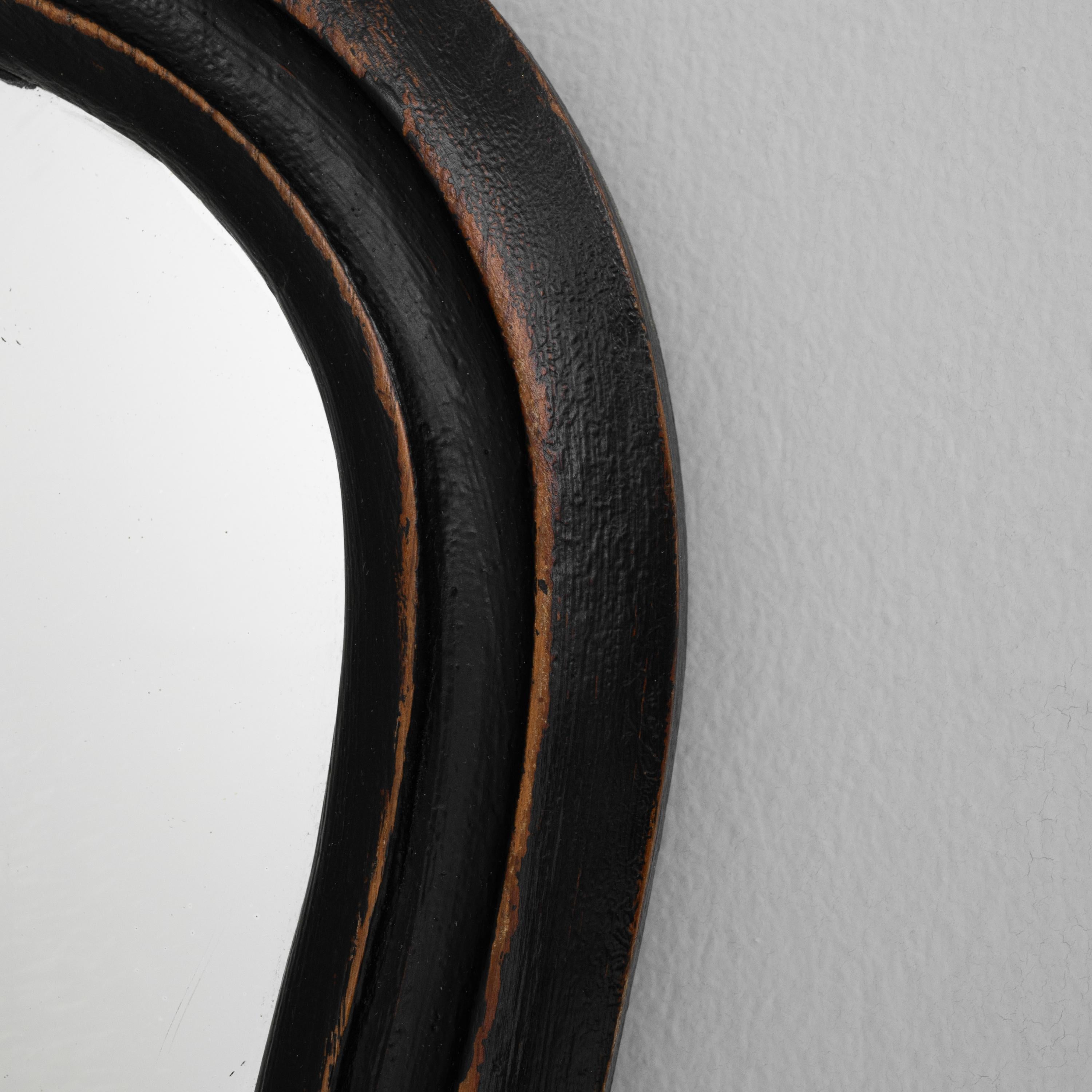 20th Century French Wood Black Patinated Mirror 6