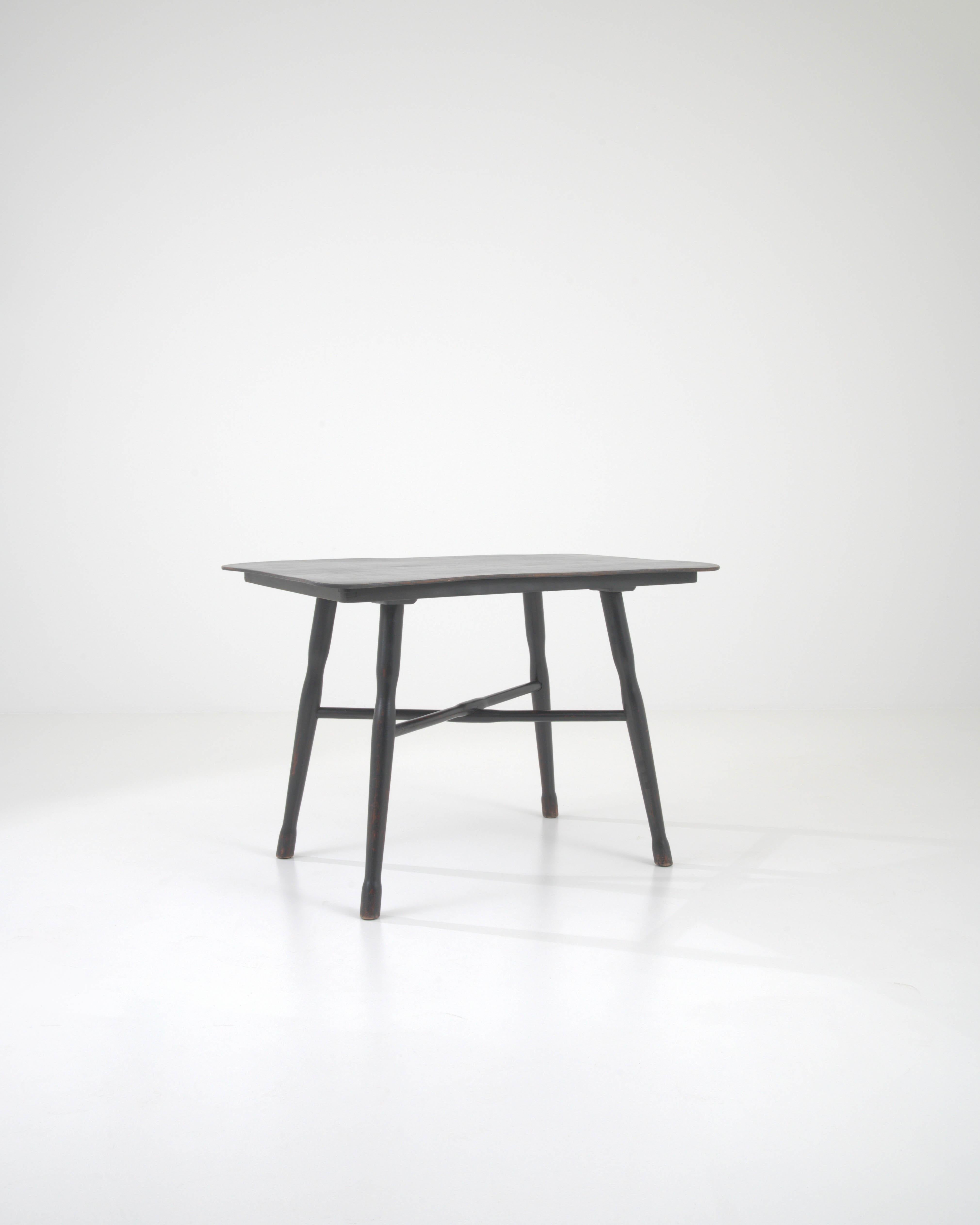 20th Century French Wood Black Patinated Side Table 1