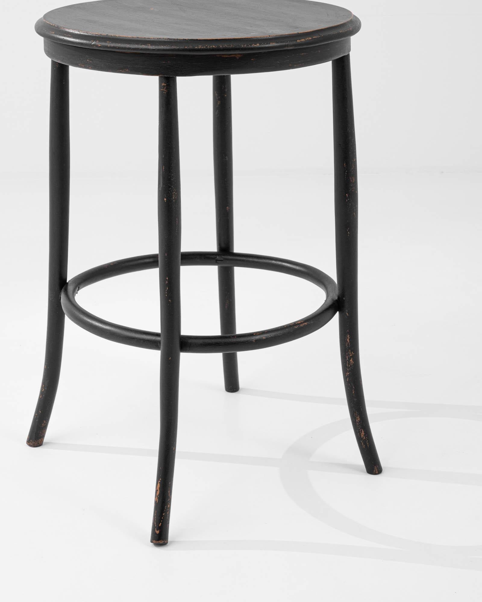 20th Century French Wood Black Patinated Side Table For Sale 2