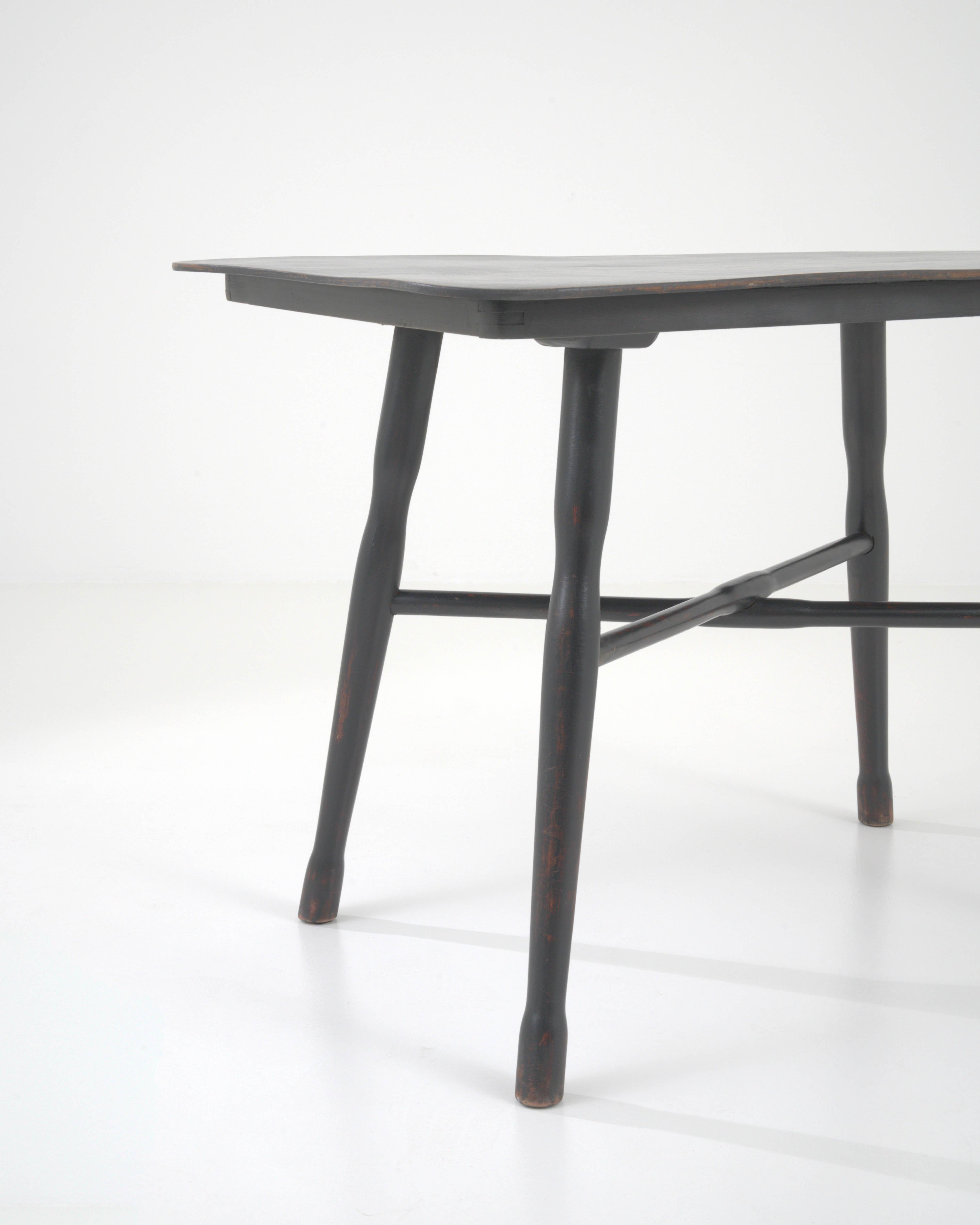 20th Century French Wood Black Patinated Side Table 3