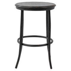 Vintage 20th Century French Wood Black Patinated Side Table