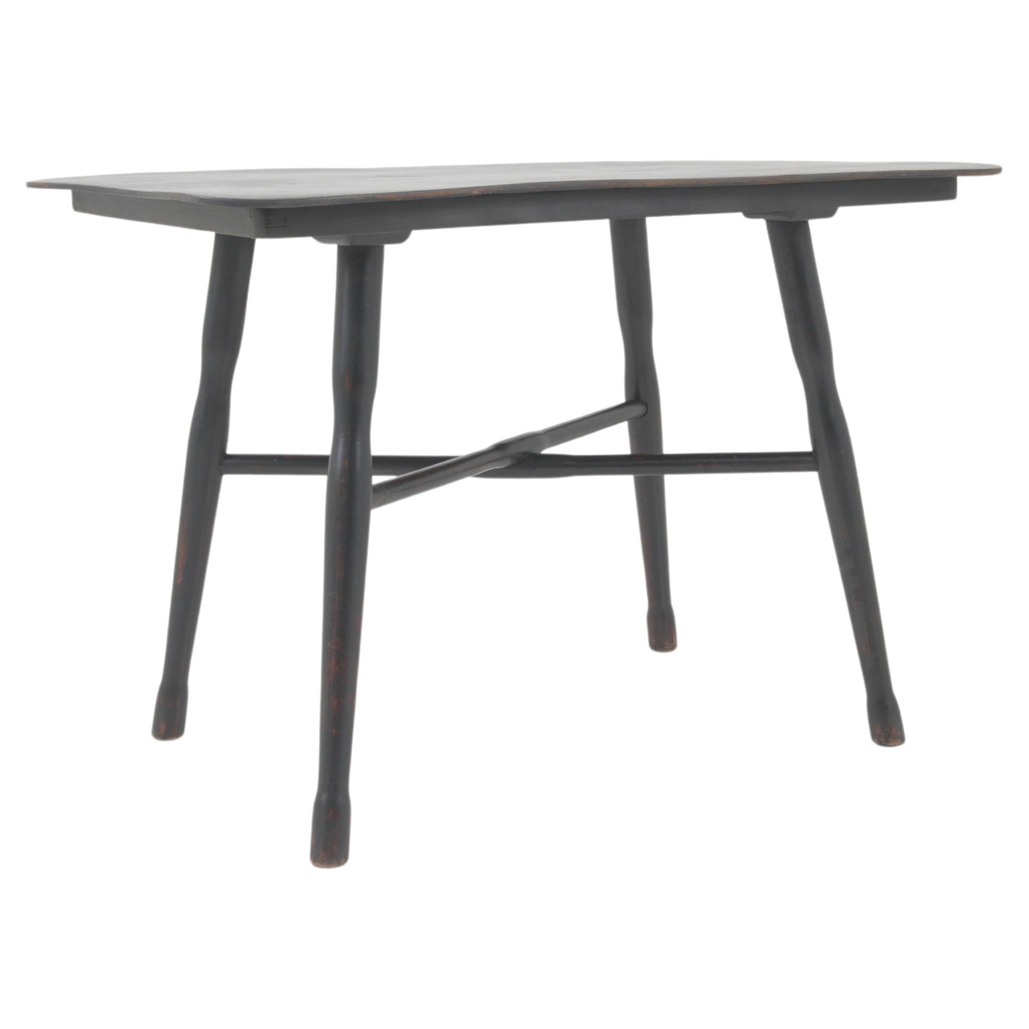 20th Century French Wood Black Patinated Side Table