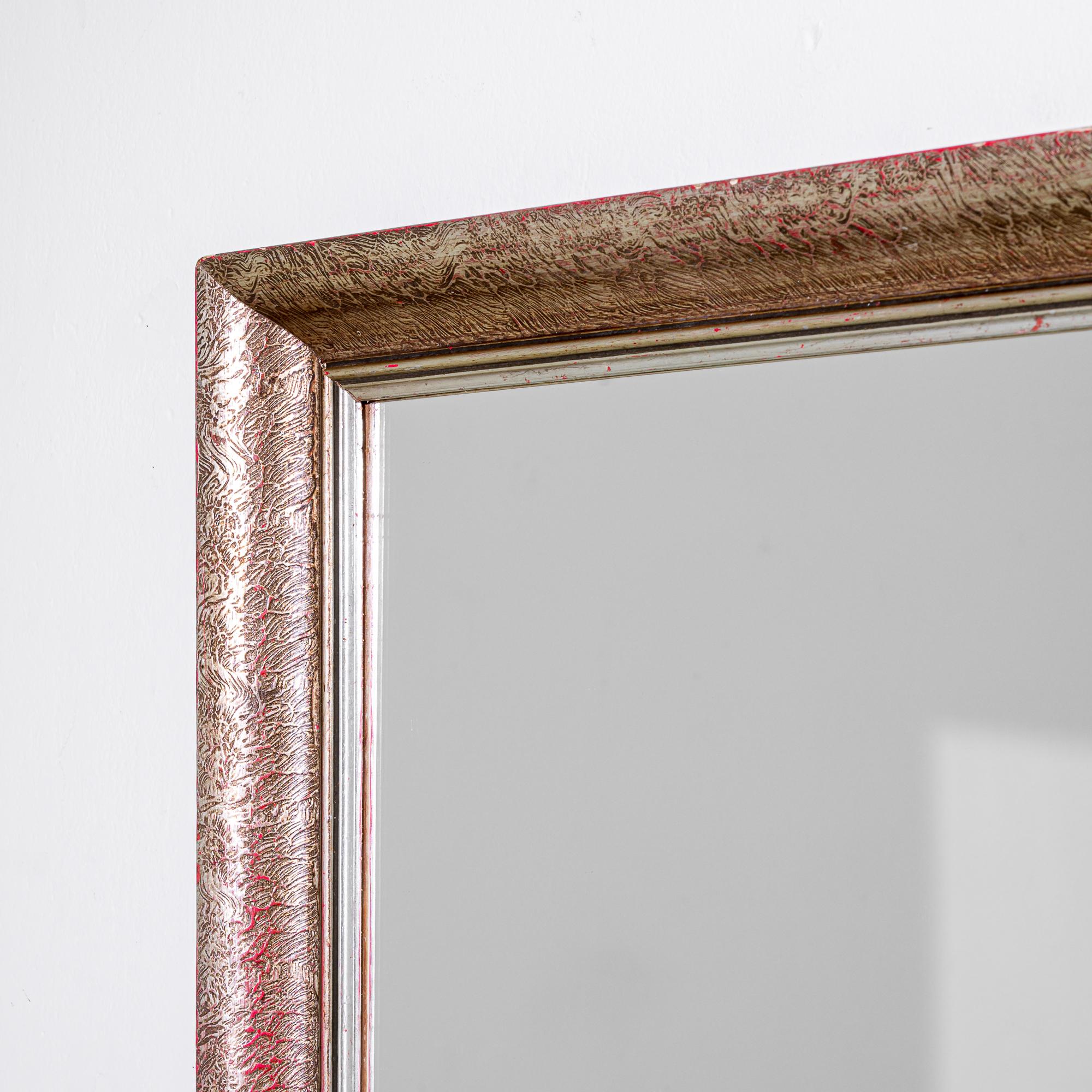 20th Century French Wood Patinated Mirror For Sale 2