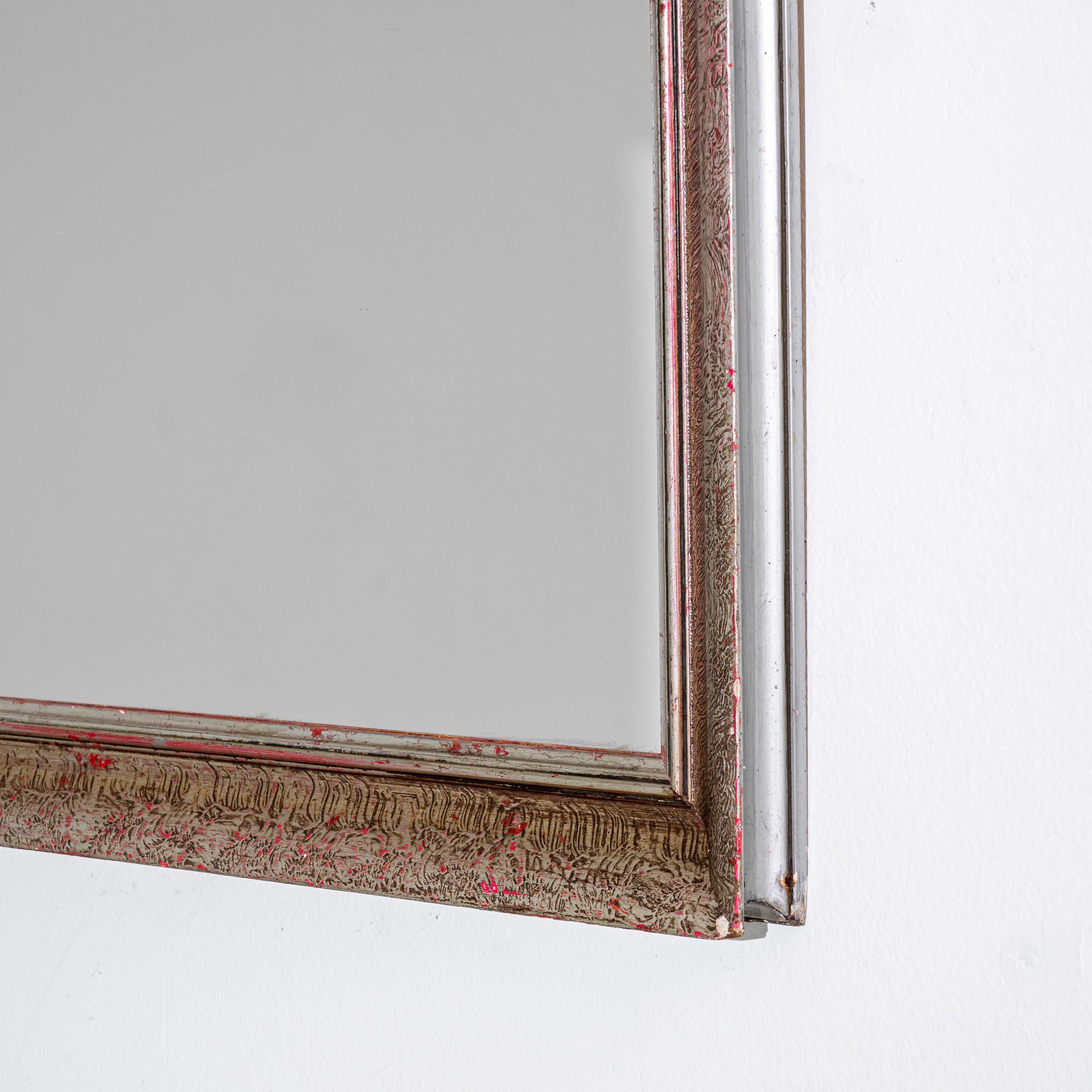 20th Century French Wood Patinated Mirror For Sale 3
