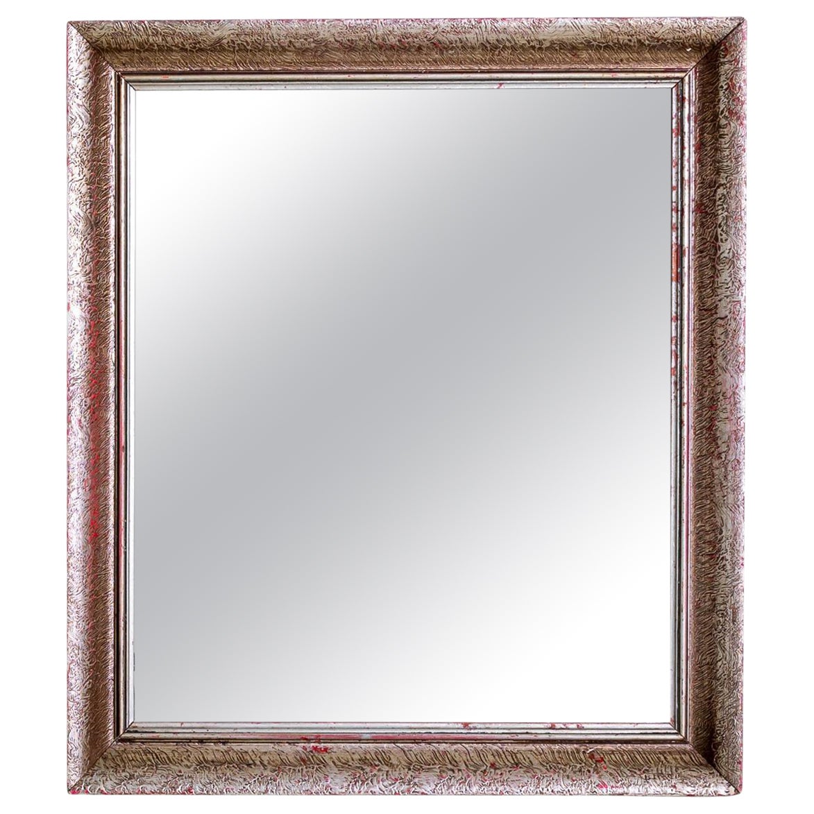 Miroir en bois patiné français du 20e siècle