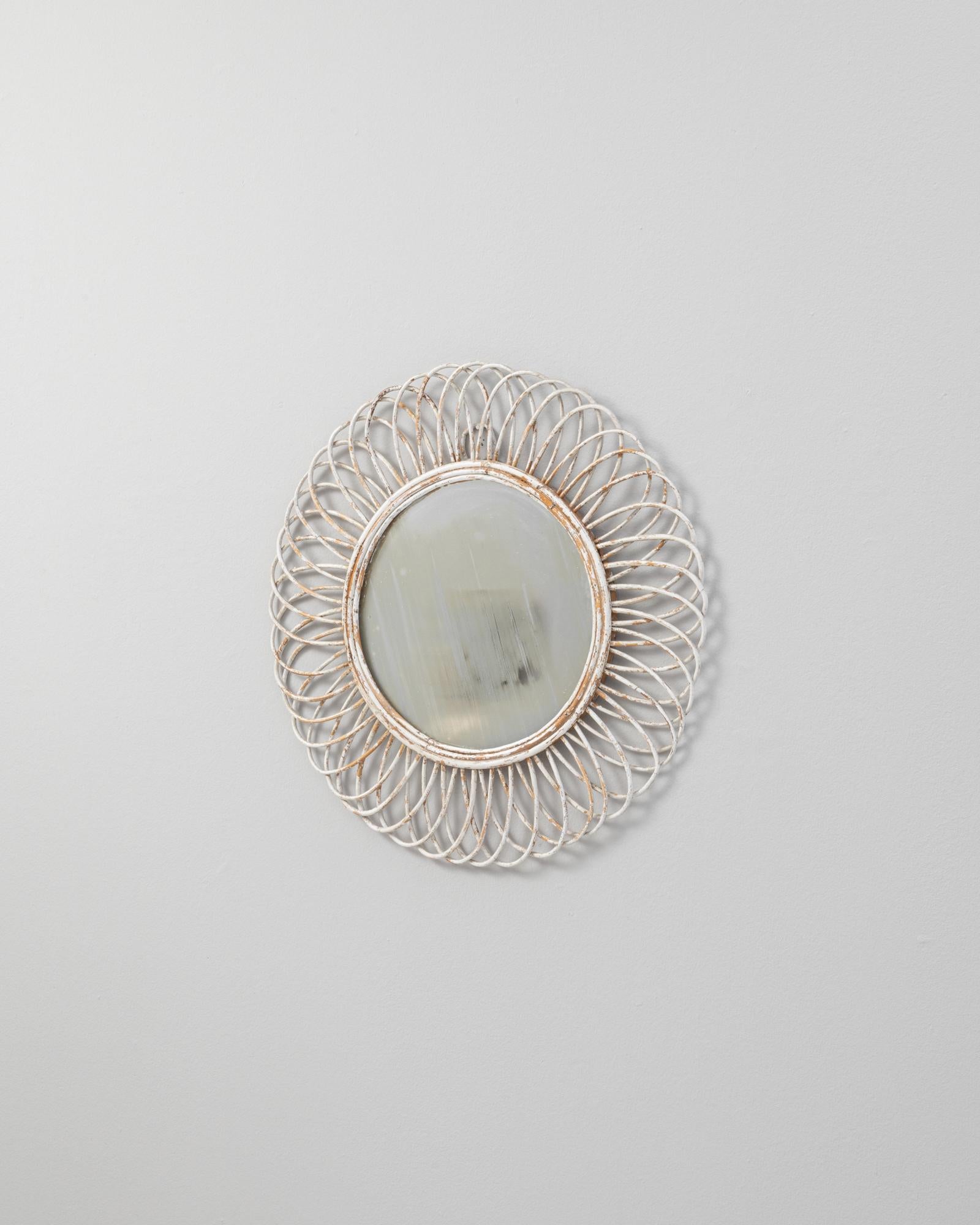 20th Century French Wood White Patinated Mirror For Sale 2