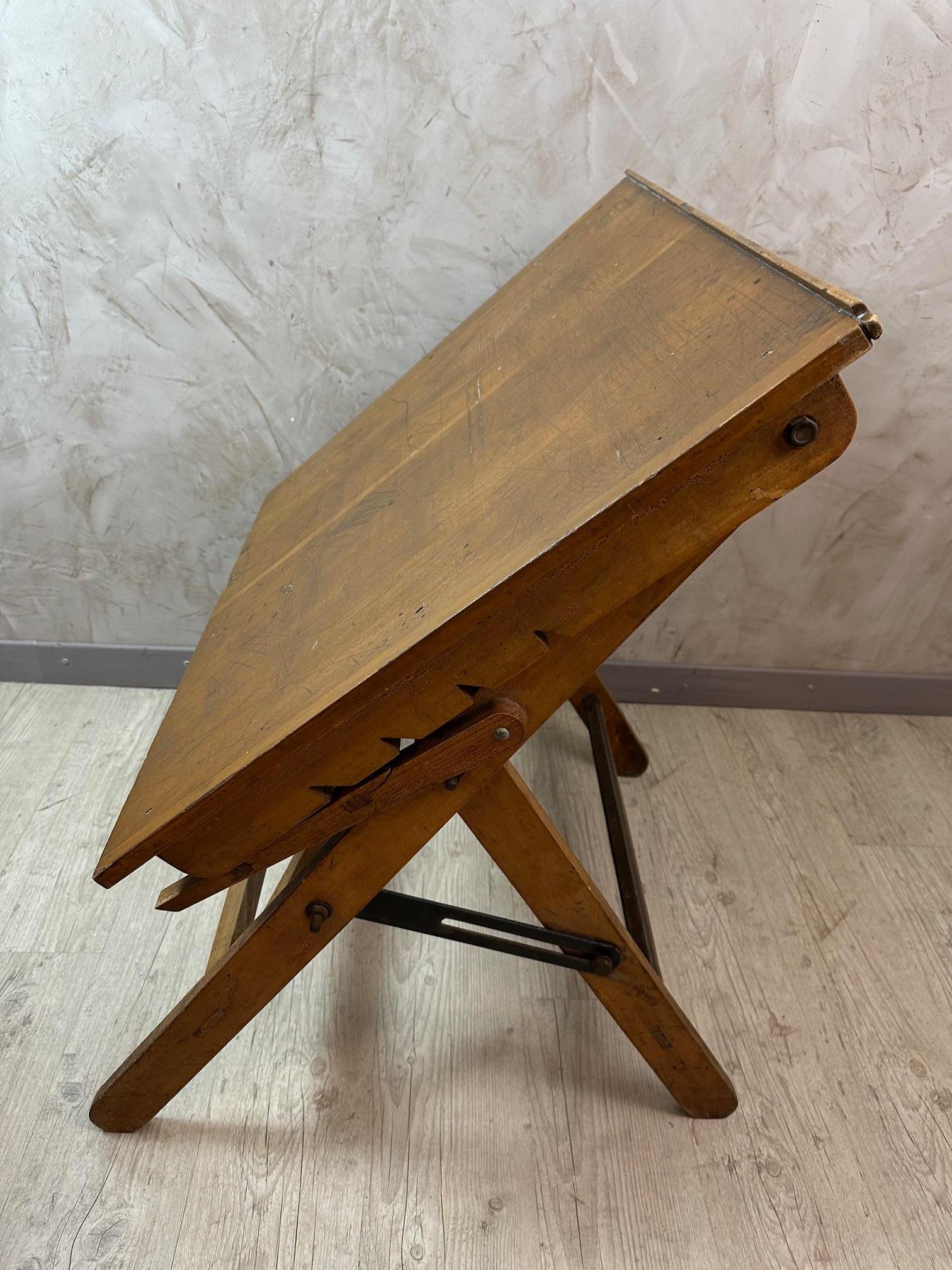 Table d'architecte en bois français du 20e siècle, années 1920 en vente 4
