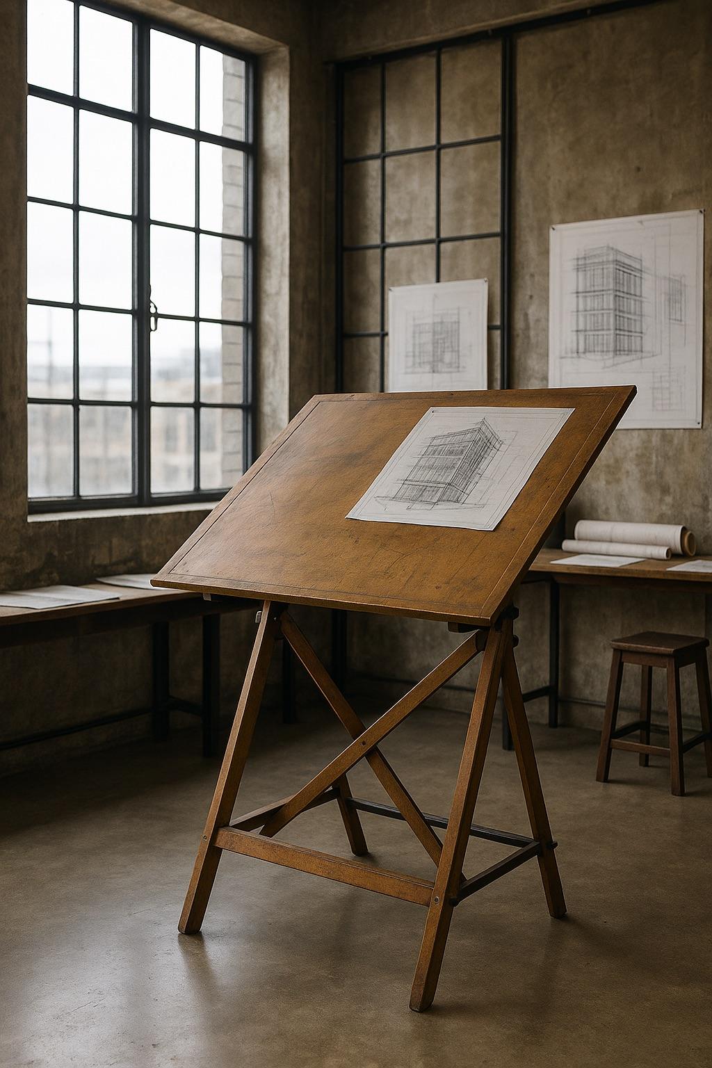 Table d'architecte en bois français du 20e siècle, années 1920 en vente 5