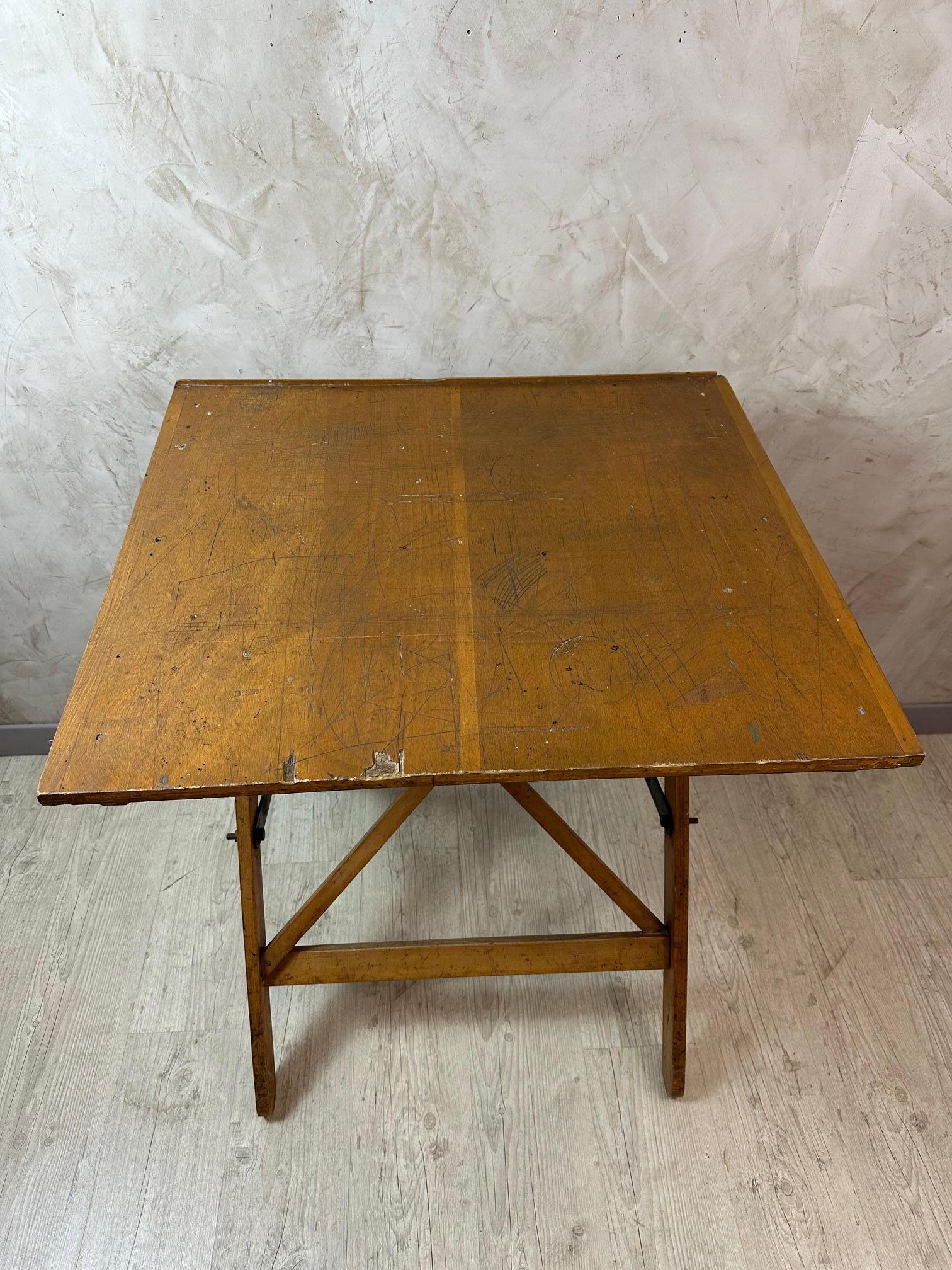 Début du 20ème siècle Table d'architecte en bois français du 20e siècle, années 1920 en vente