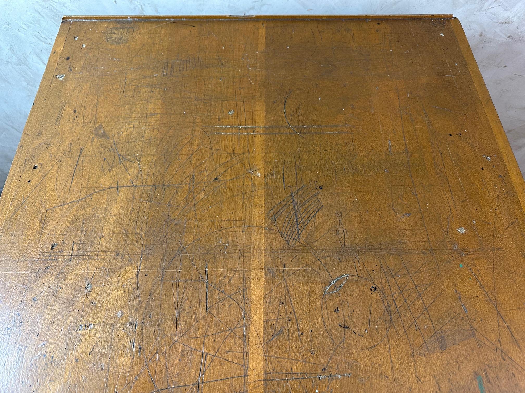Table d'architecte en bois français du 20e siècle, années 1920 en vente 1