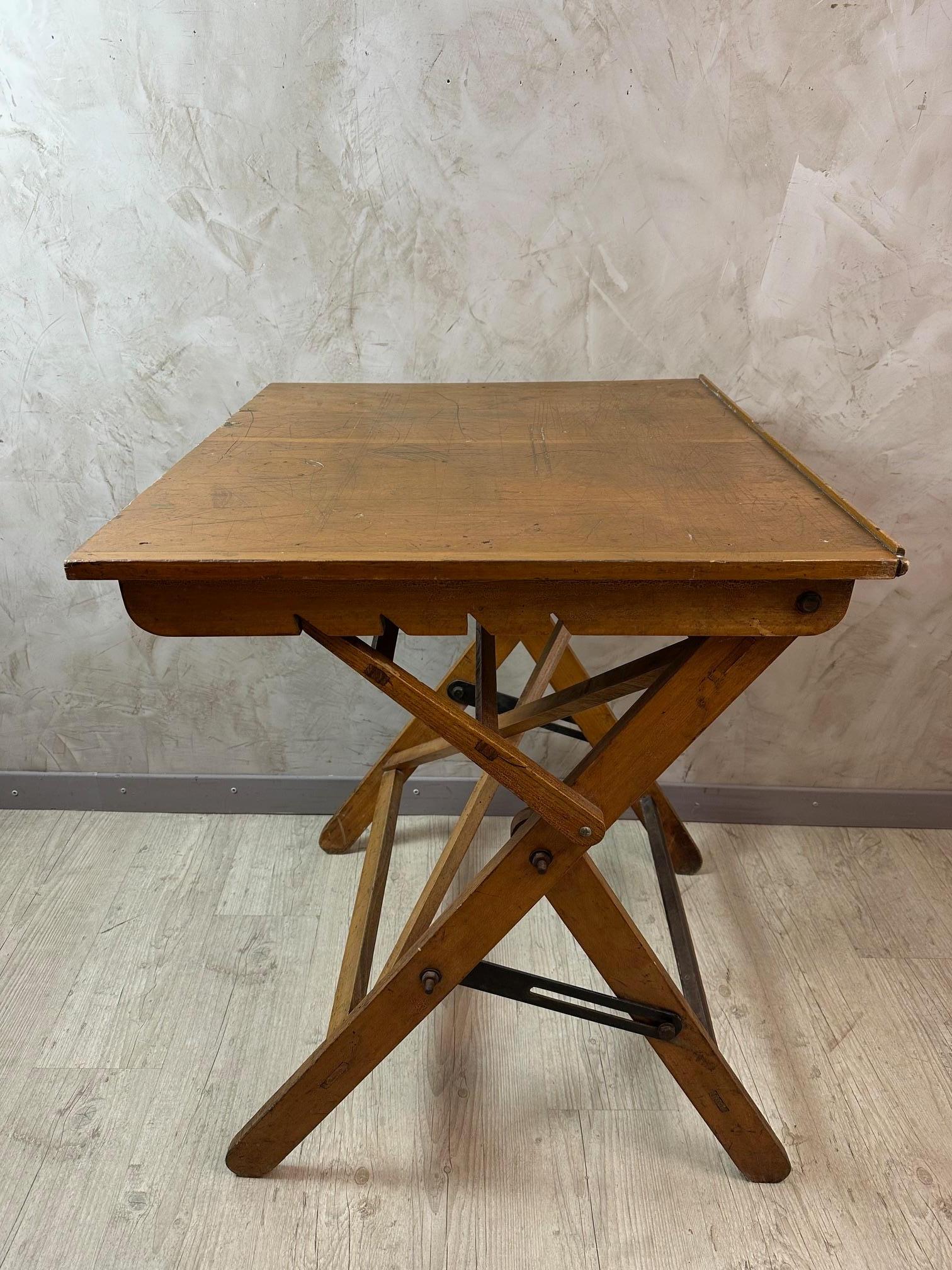 Table d'architecte en bois français du 20e siècle, années 1920 en vente 2