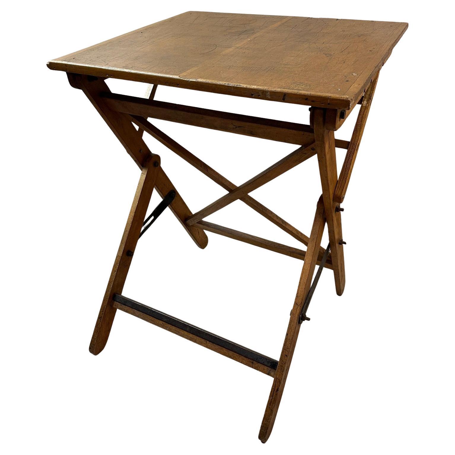 Table d'architecte en bois français du 20e siècle, années 1920 en vente