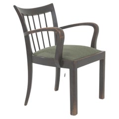 20th Century French Wooden Armchair With Upholstered Seat