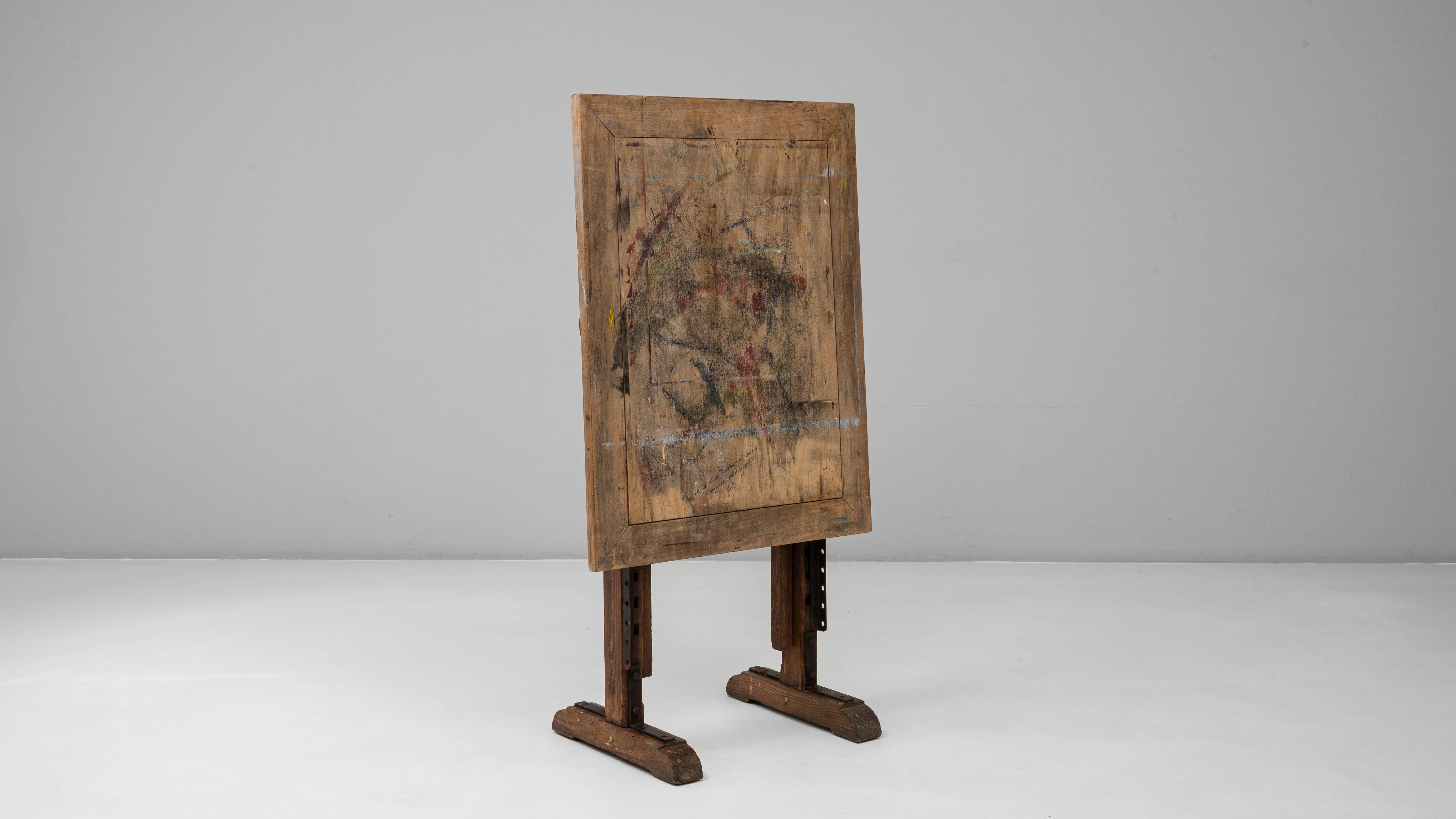 Chevalet d'artiste en bois français du 20e siècle à inclinaison réglable en vente 8