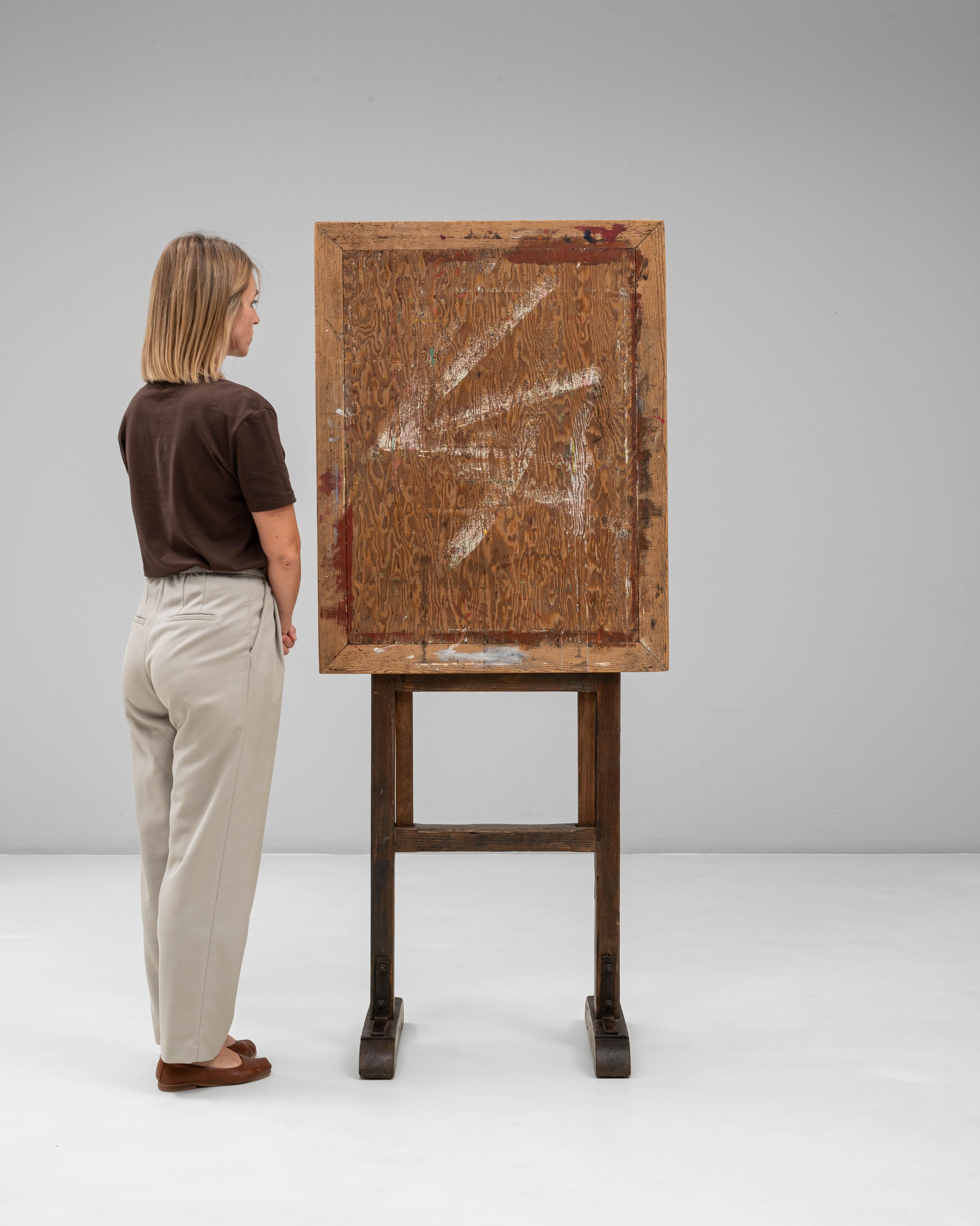 Chevalet d'artiste en bois français du 20e siècle à inclinaison réglable Bon état - En vente à High Point, NC