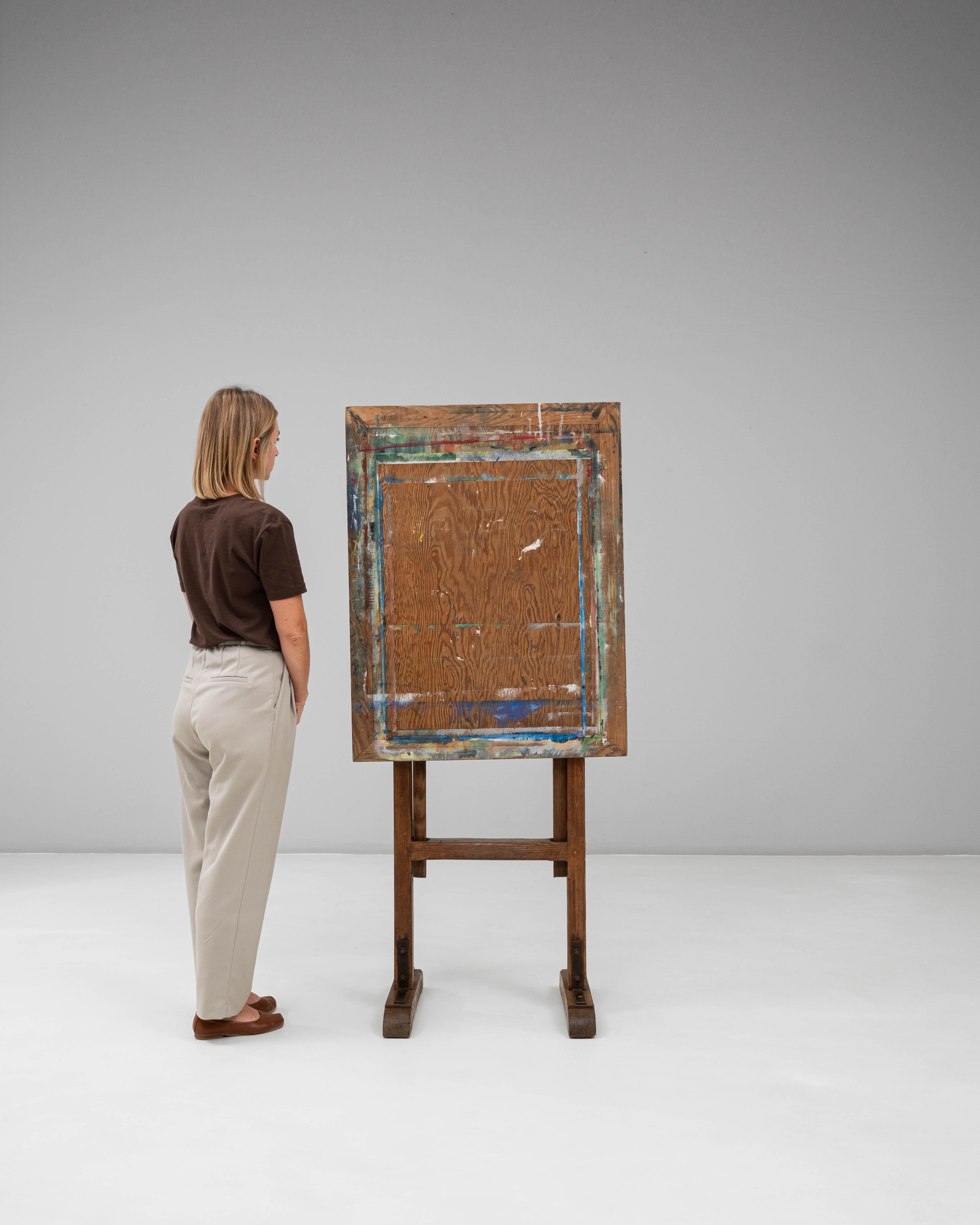 Chevalet d'artiste en bois français du 20e siècle à inclinaison réglable Bon état - En vente à High Point, NC