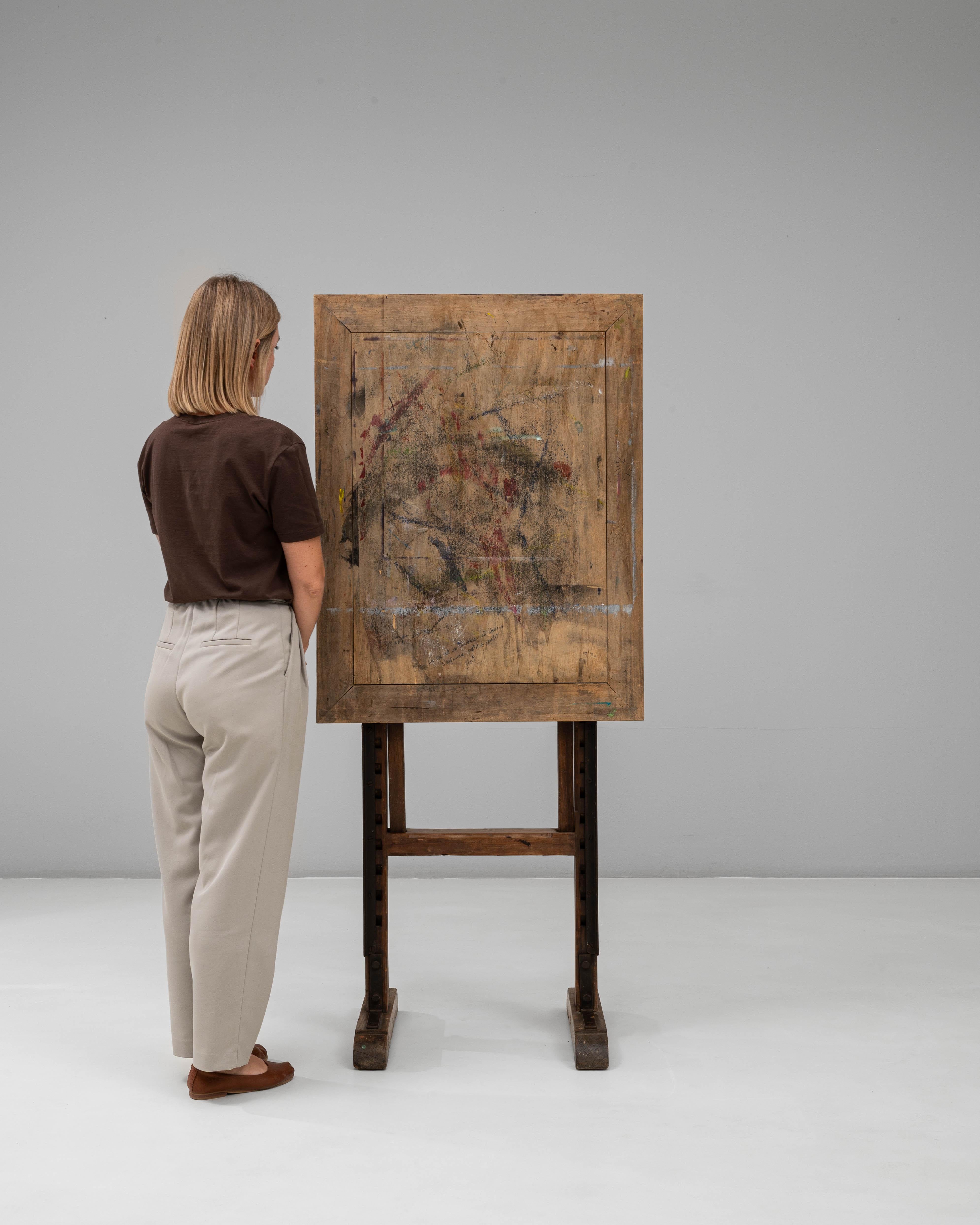 Chevalet d'artiste en bois français du 20e siècle à inclinaison réglable Bon état - En vente à High Point, NC