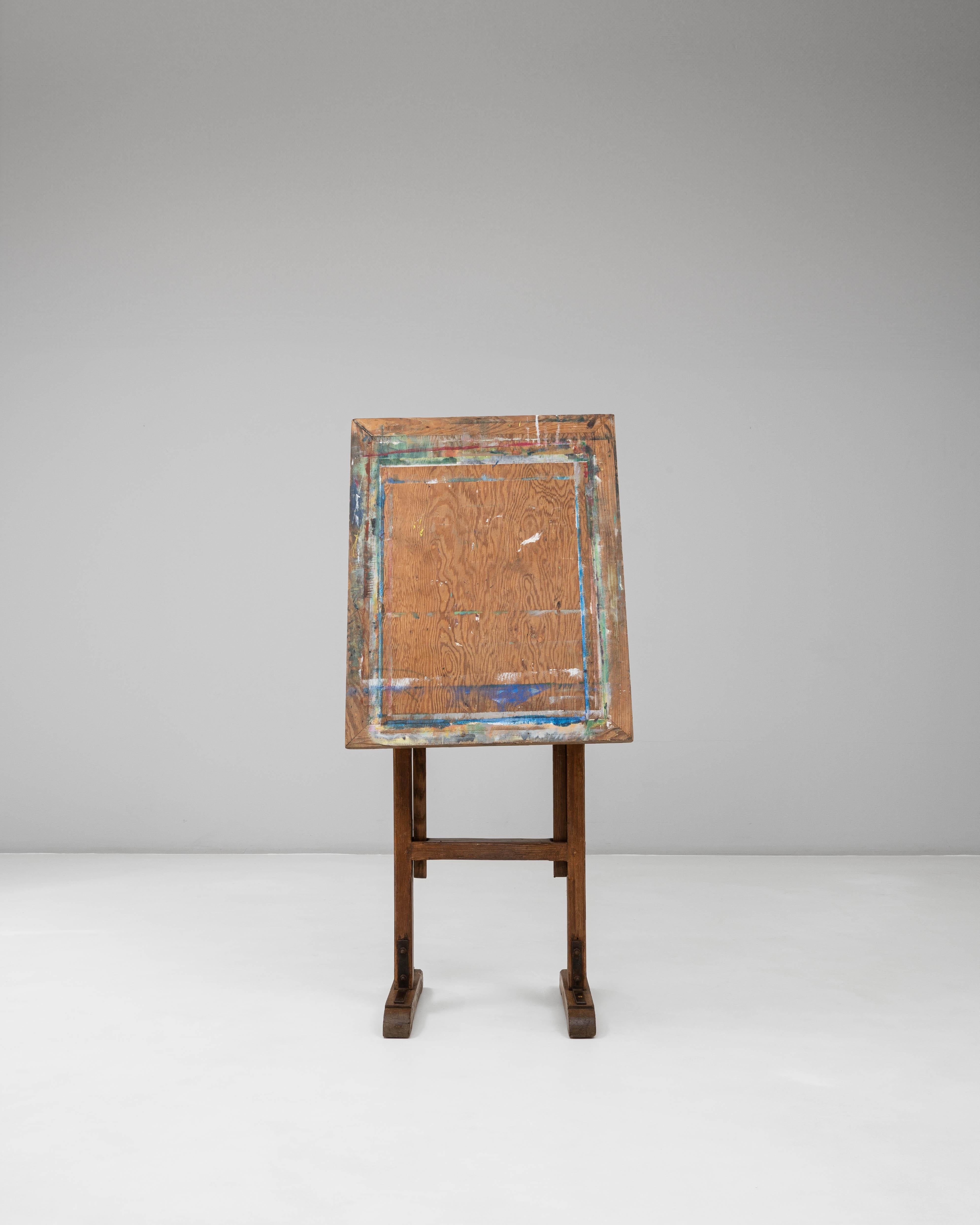 20ième siècle Chevalet d'artiste en bois français du 20e siècle à inclinaison réglable en vente