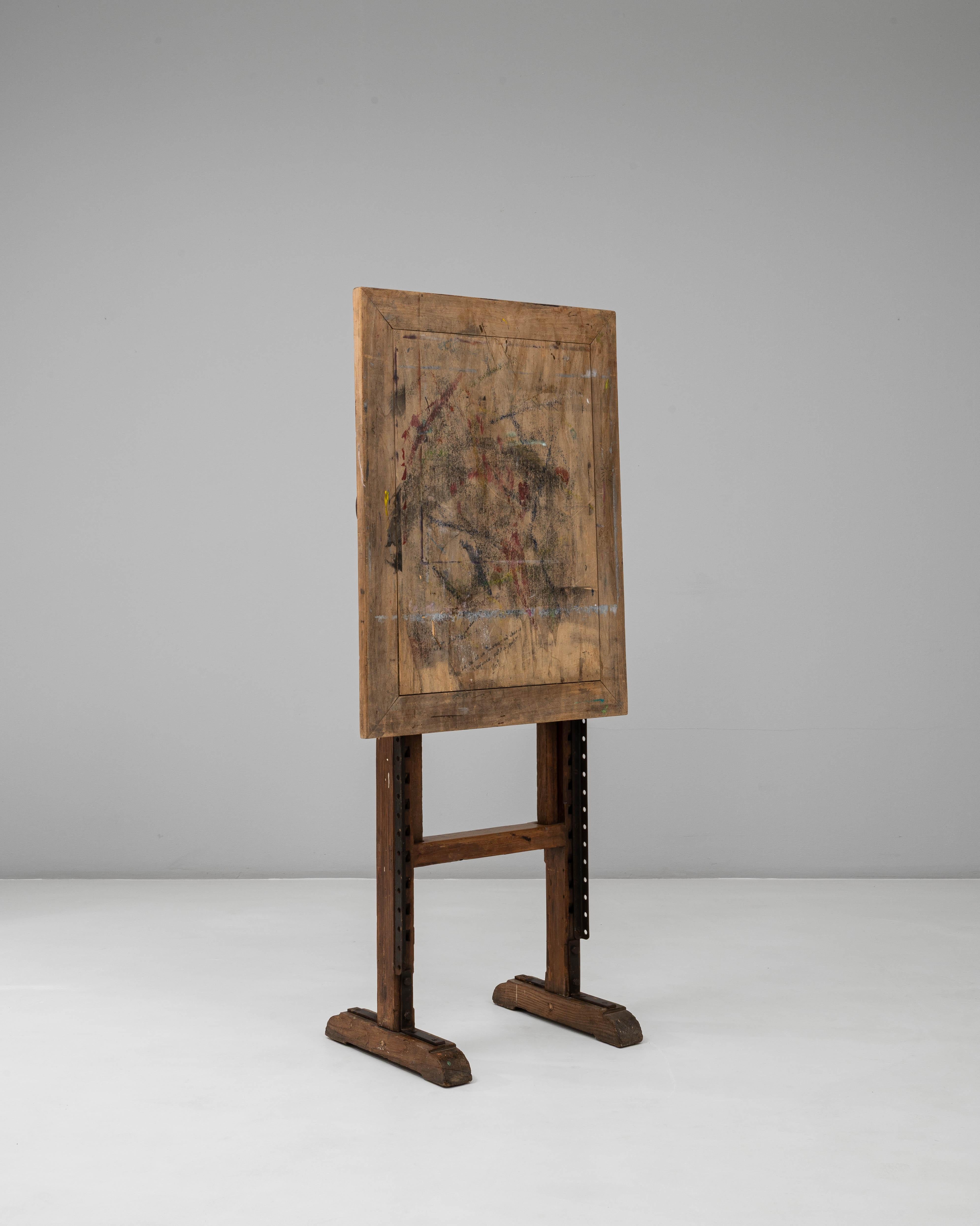 20ième siècle Chevalet d'artiste en bois français du 20e siècle à inclinaison réglable en vente