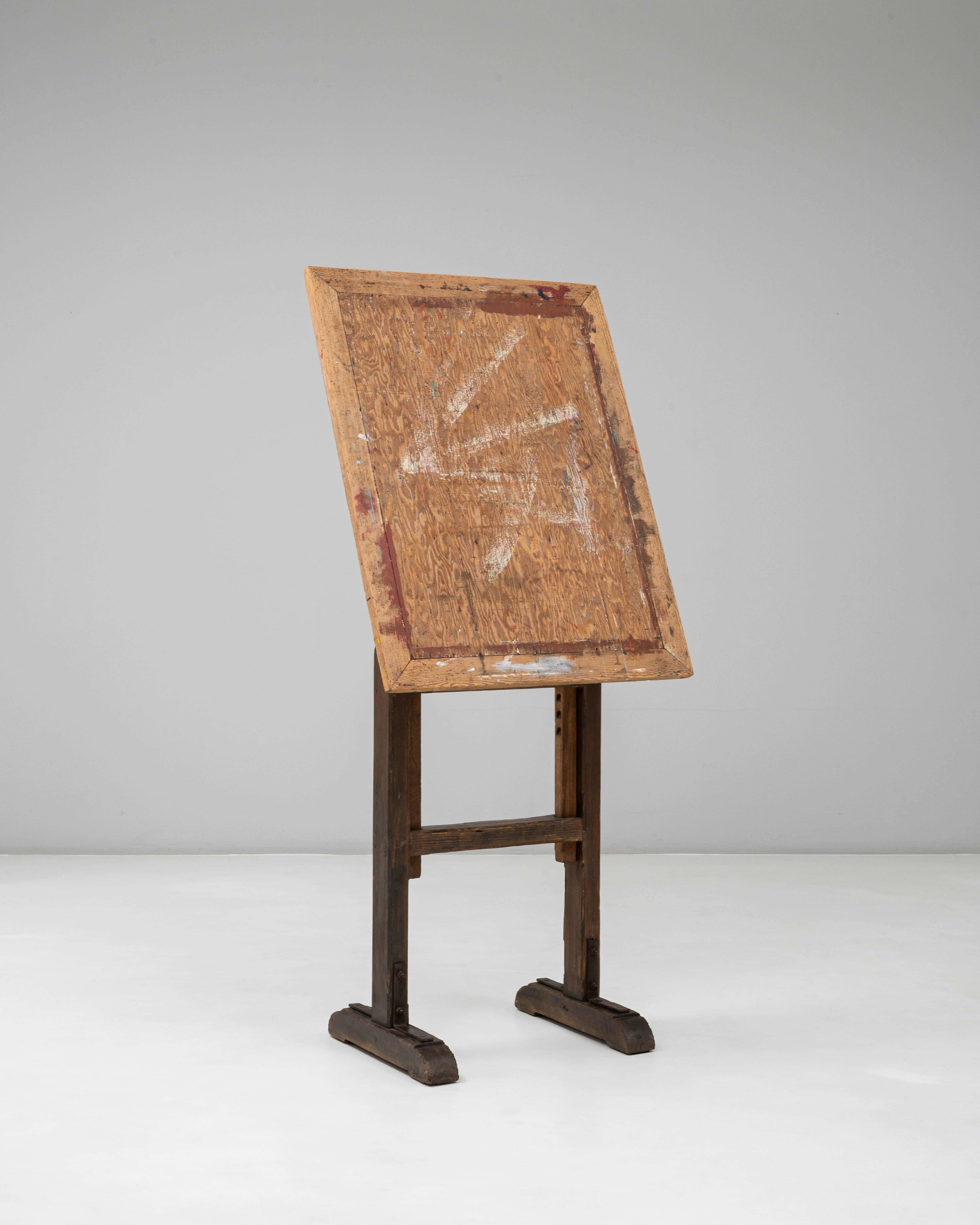 Bois Chevalet d'artiste en bois français du 20e siècle à inclinaison réglable en vente