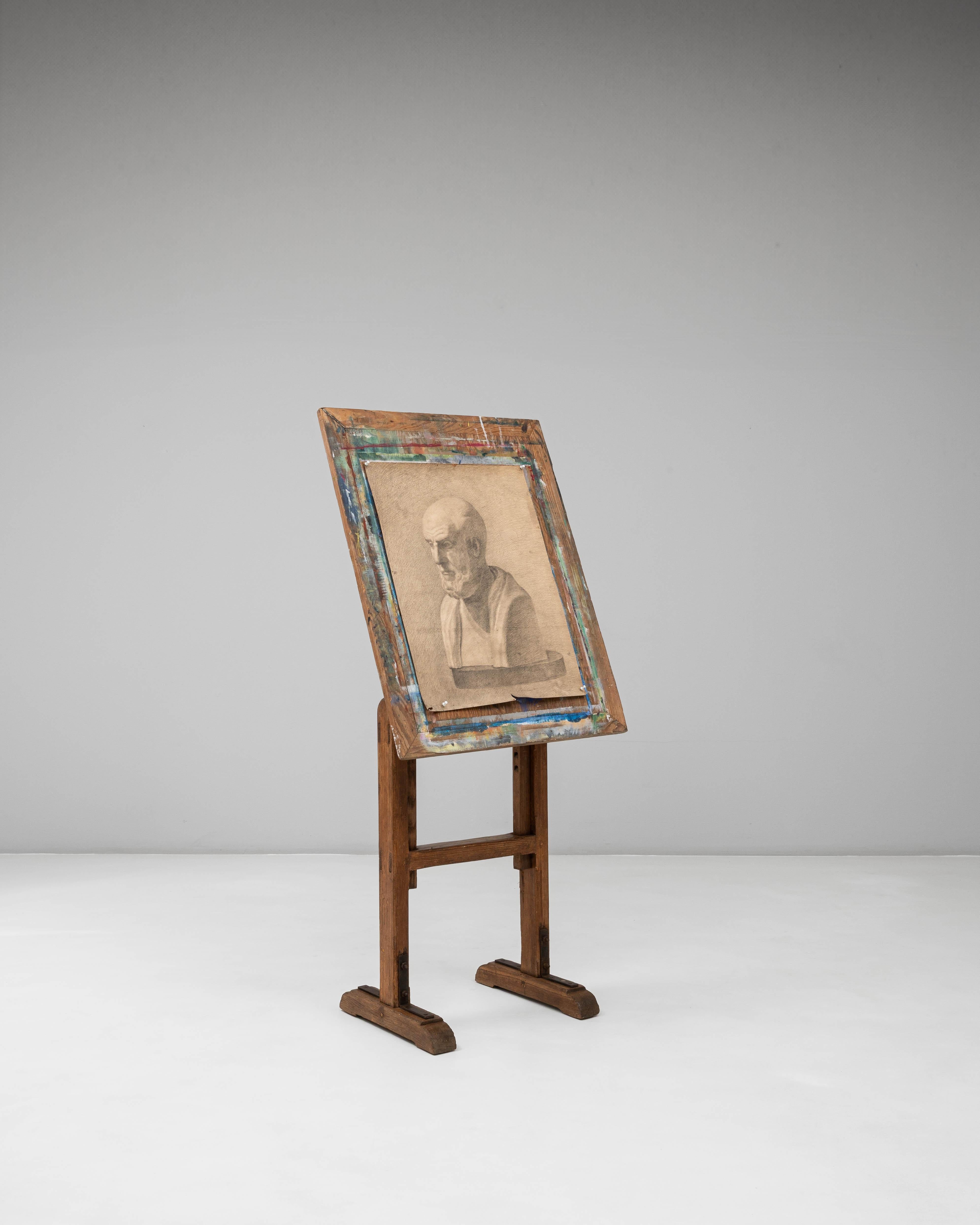 Bois Chevalet d'artiste en bois français du 20e siècle à inclinaison réglable en vente