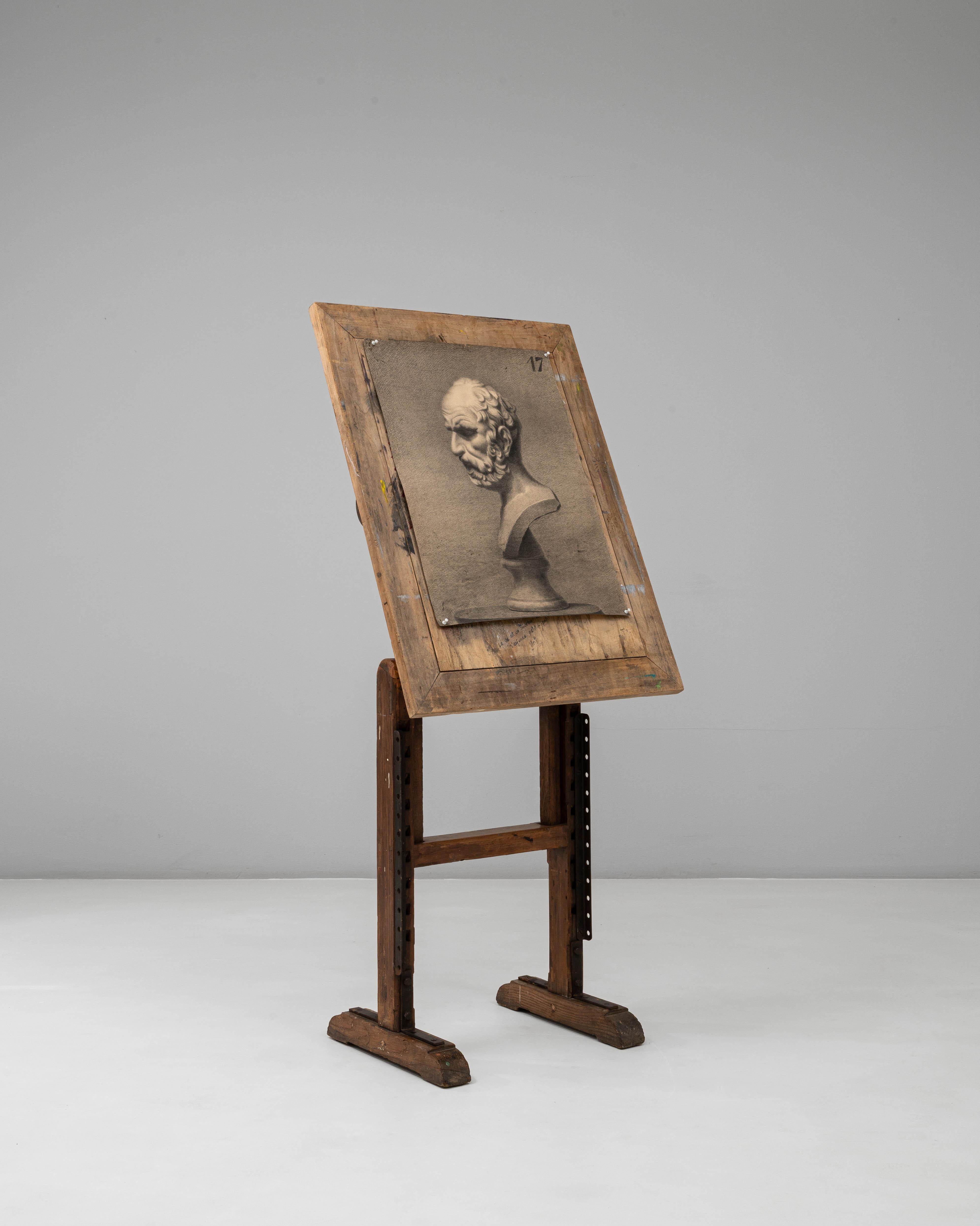 Bois Chevalet d'artiste en bois français du 20e siècle à inclinaison réglable en vente