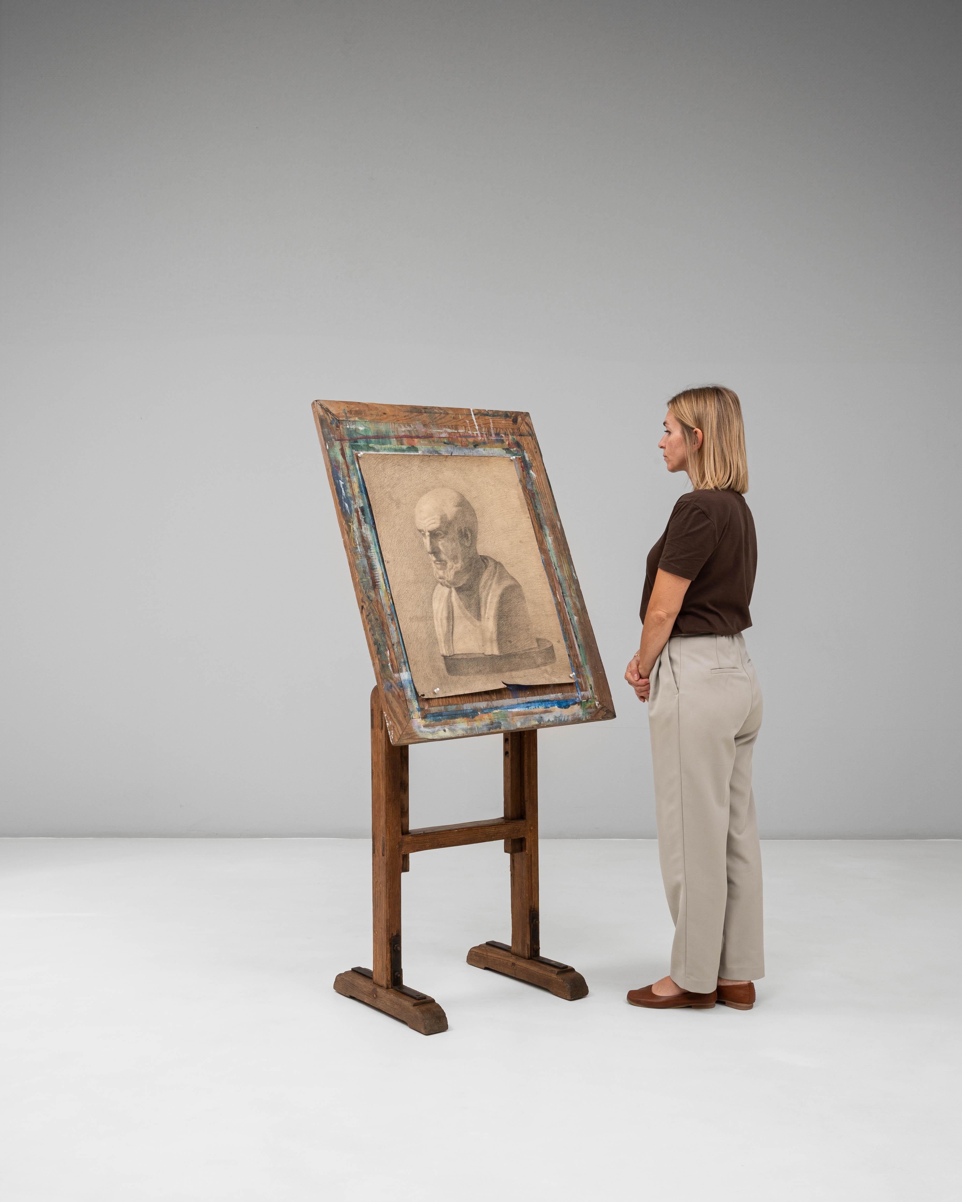 Chevalet d'artiste en bois français du 20e siècle à inclinaison réglable en vente 1