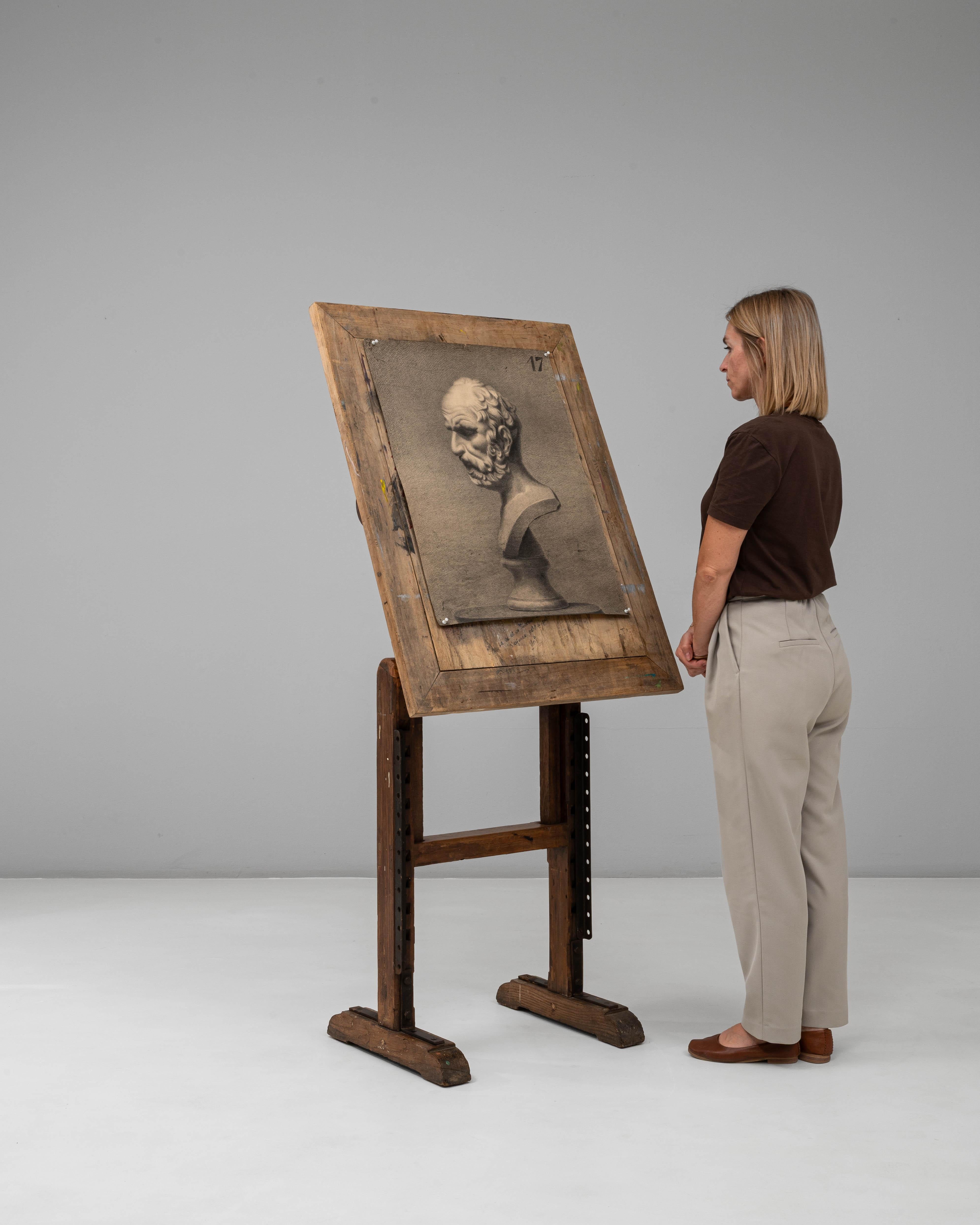 Chevalet d'artiste en bois français du 20e siècle à inclinaison réglable en vente 1