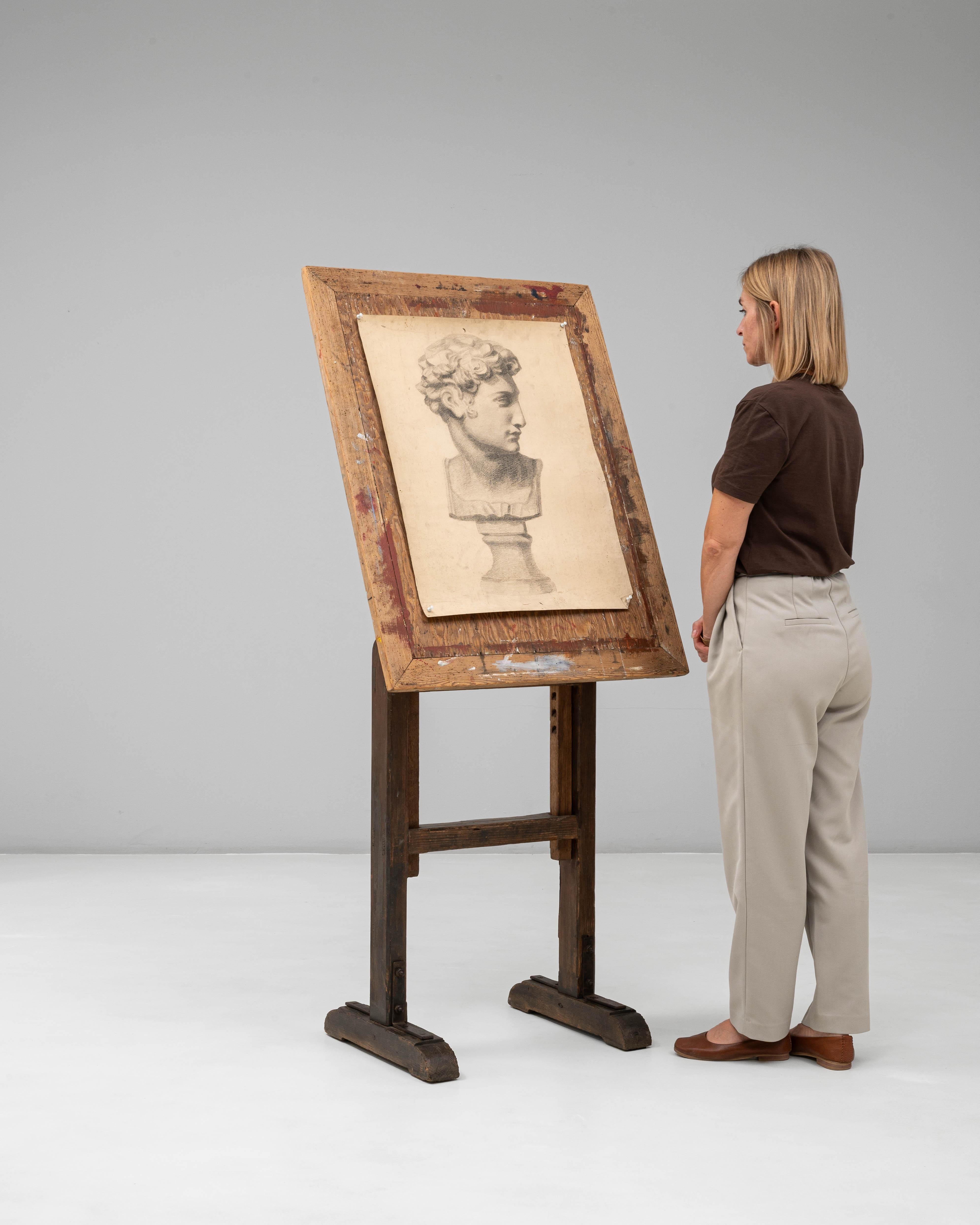 Chevalet d'artiste en bois français du 20e siècle à inclinaison réglable en vente 2