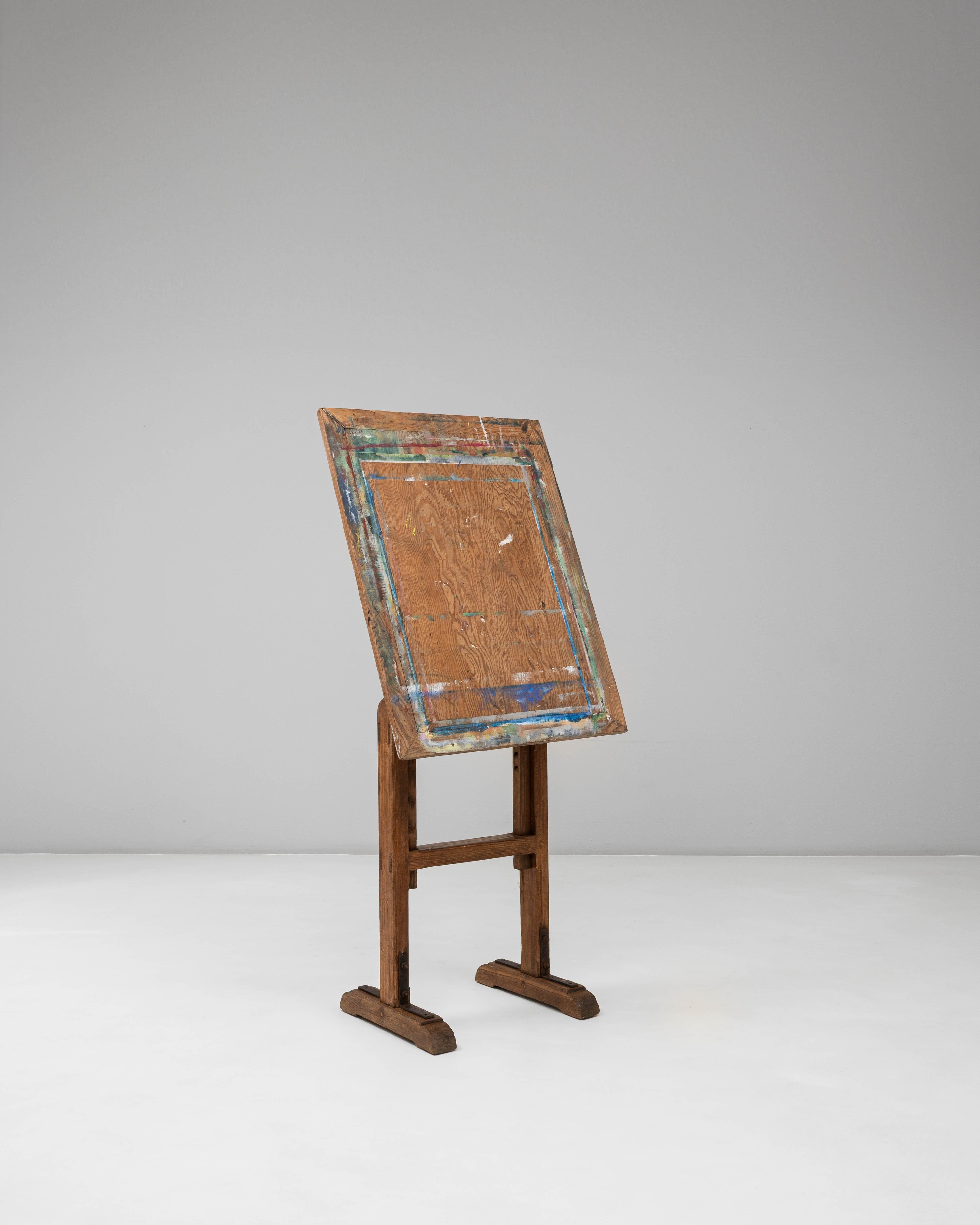 Chevalet d'artiste en bois français du 20e siècle à inclinaison réglable en vente 2