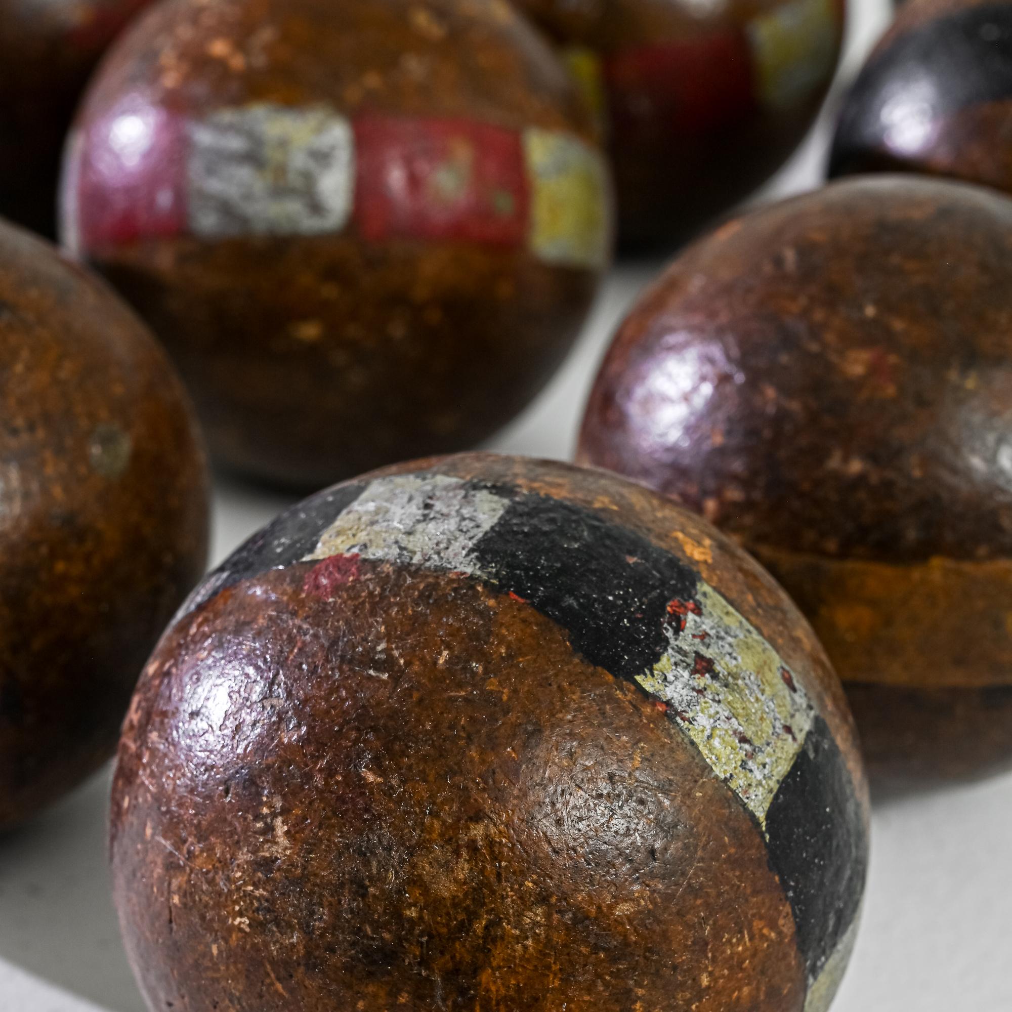 Patinated 20th Century French Wooden Ball Game